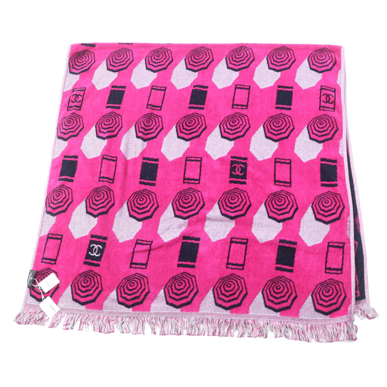 Chanel COCO Mark Beach Towel Navy Pink