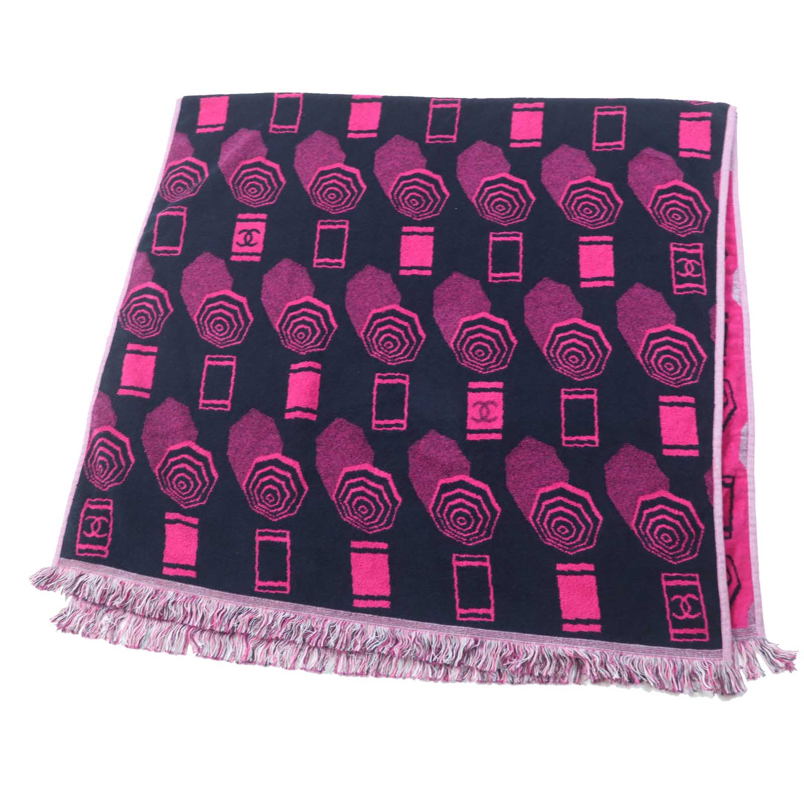 Chanel COCO Mark Beach Towel Navy Pink