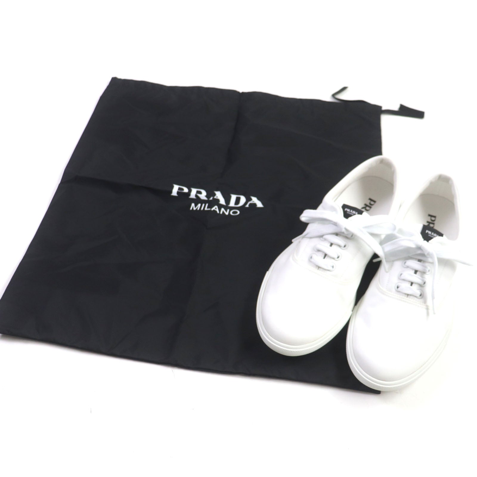 Prada Nylon Leather Low Cut Sneakers 2EG326