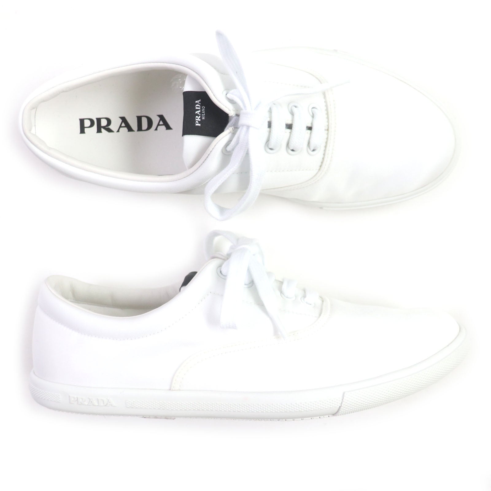 Prada Nylon Leather Low Cut Sneakers 2EG326