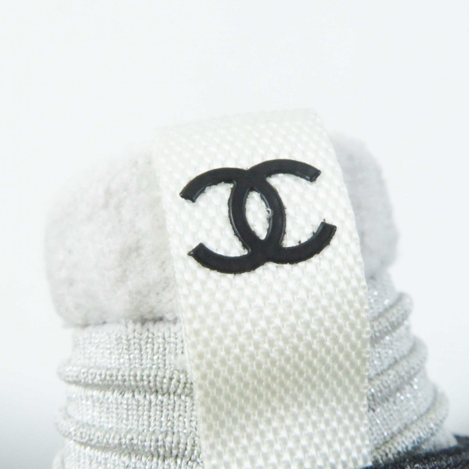 Chanel COCO Mark Knit Sneakers Gray 37.5