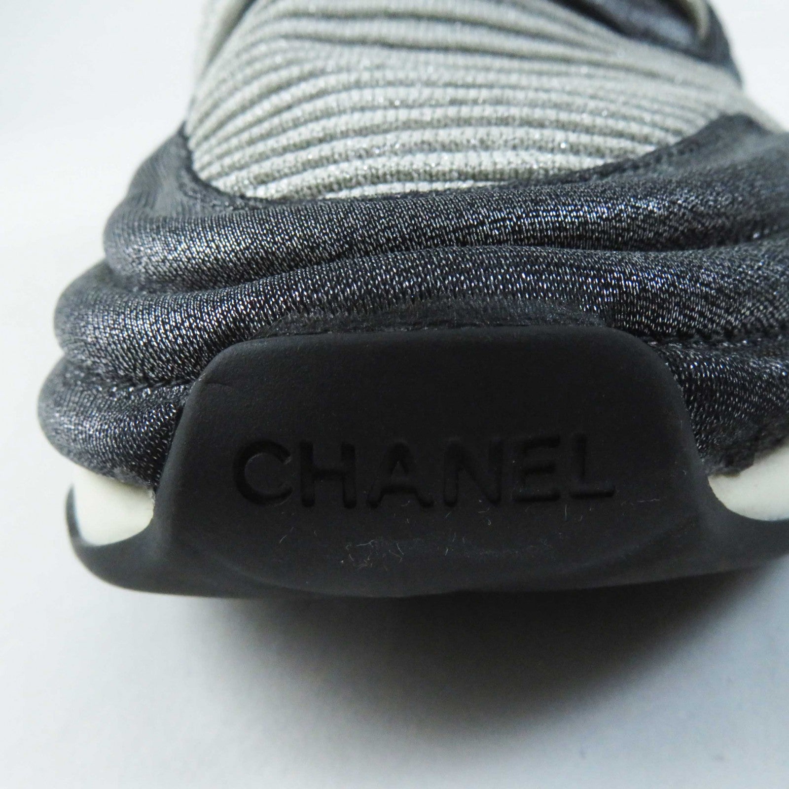 Chanel COCO Mark Knit Sneakers Gray 37.5