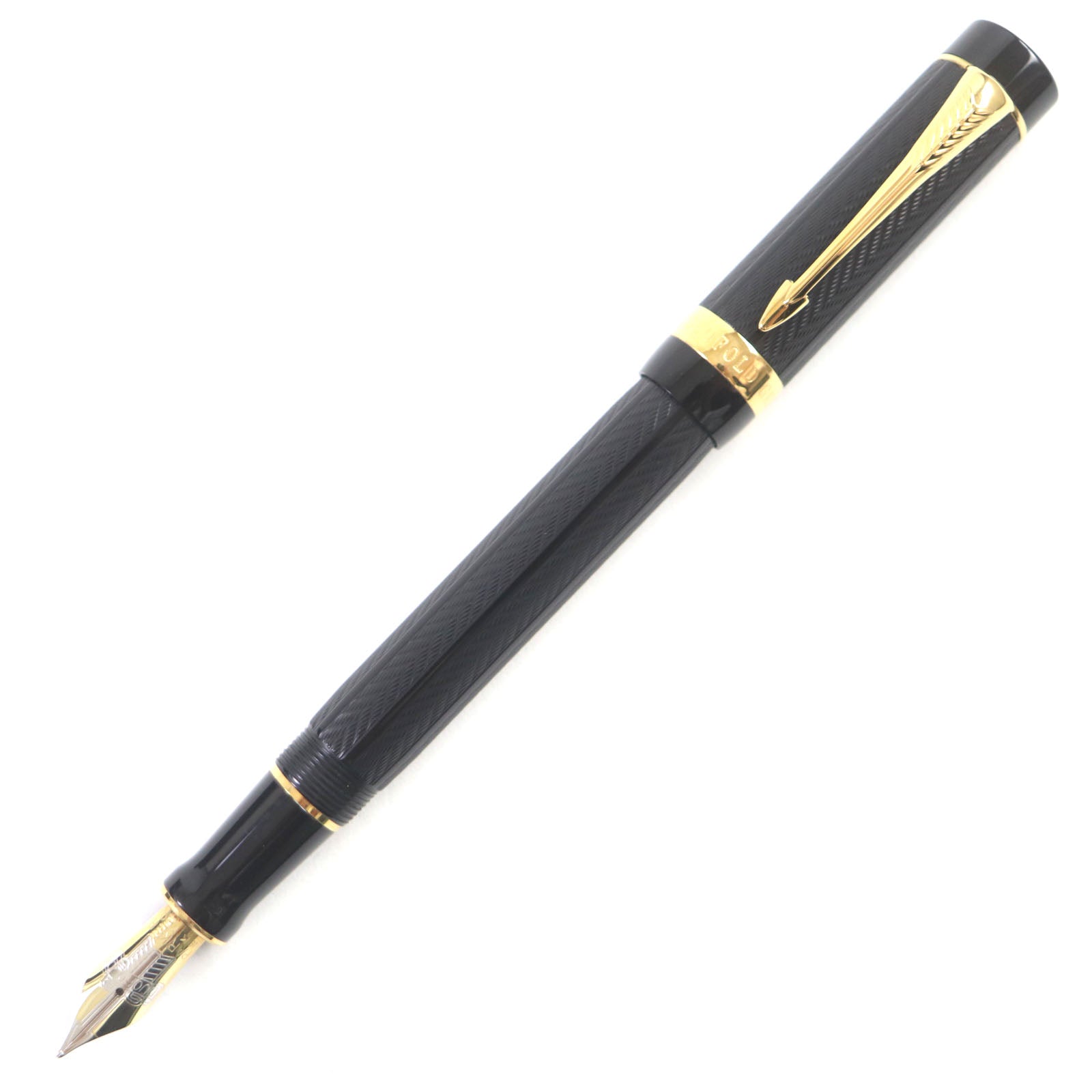 PARKER Duofold Greenwich 18K Fountain Pen Black Gold