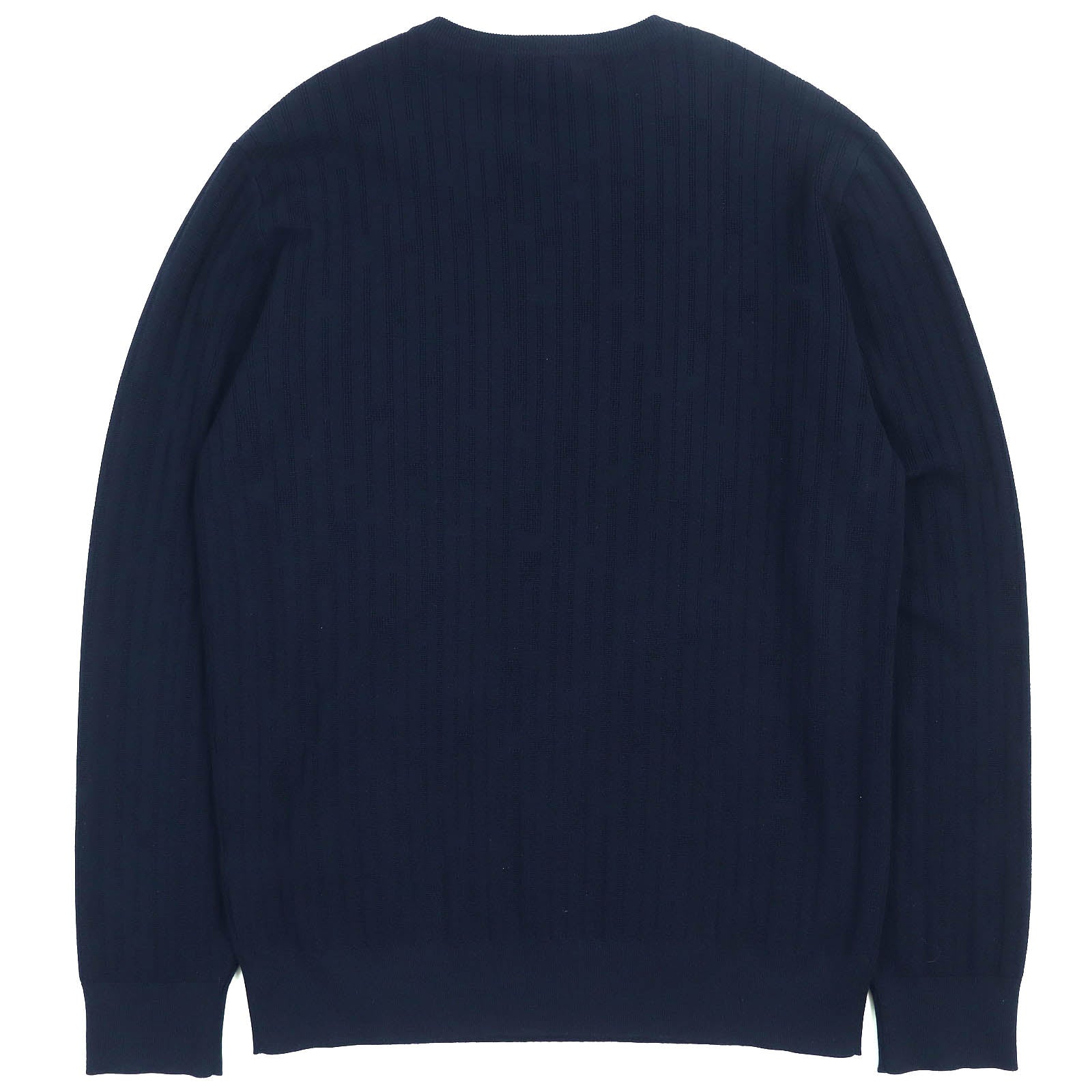 HERMES Wool H Pattern Crew Neck Knit Navy L