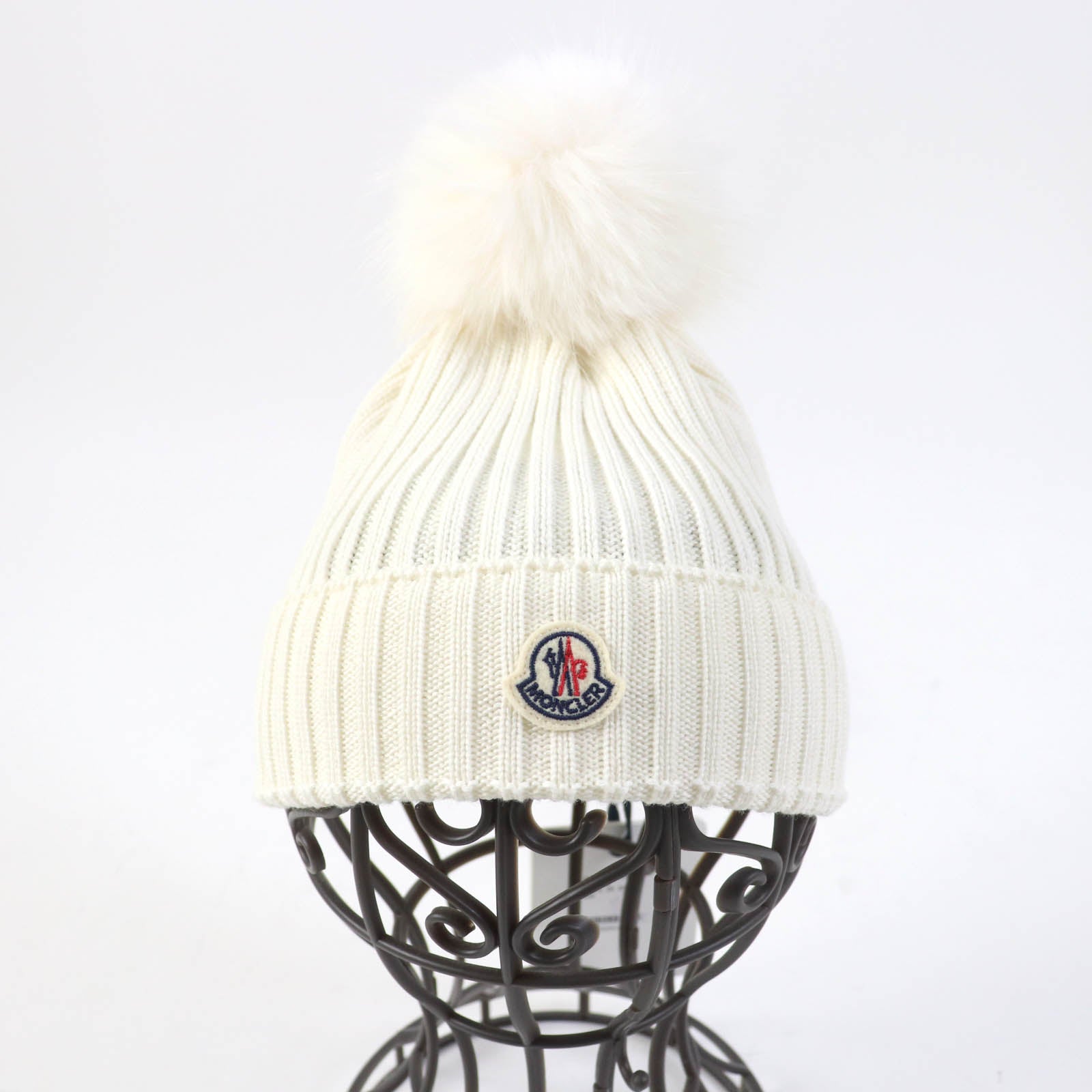 MONCLER Wool Acrylic Logo Patch Knit Cap