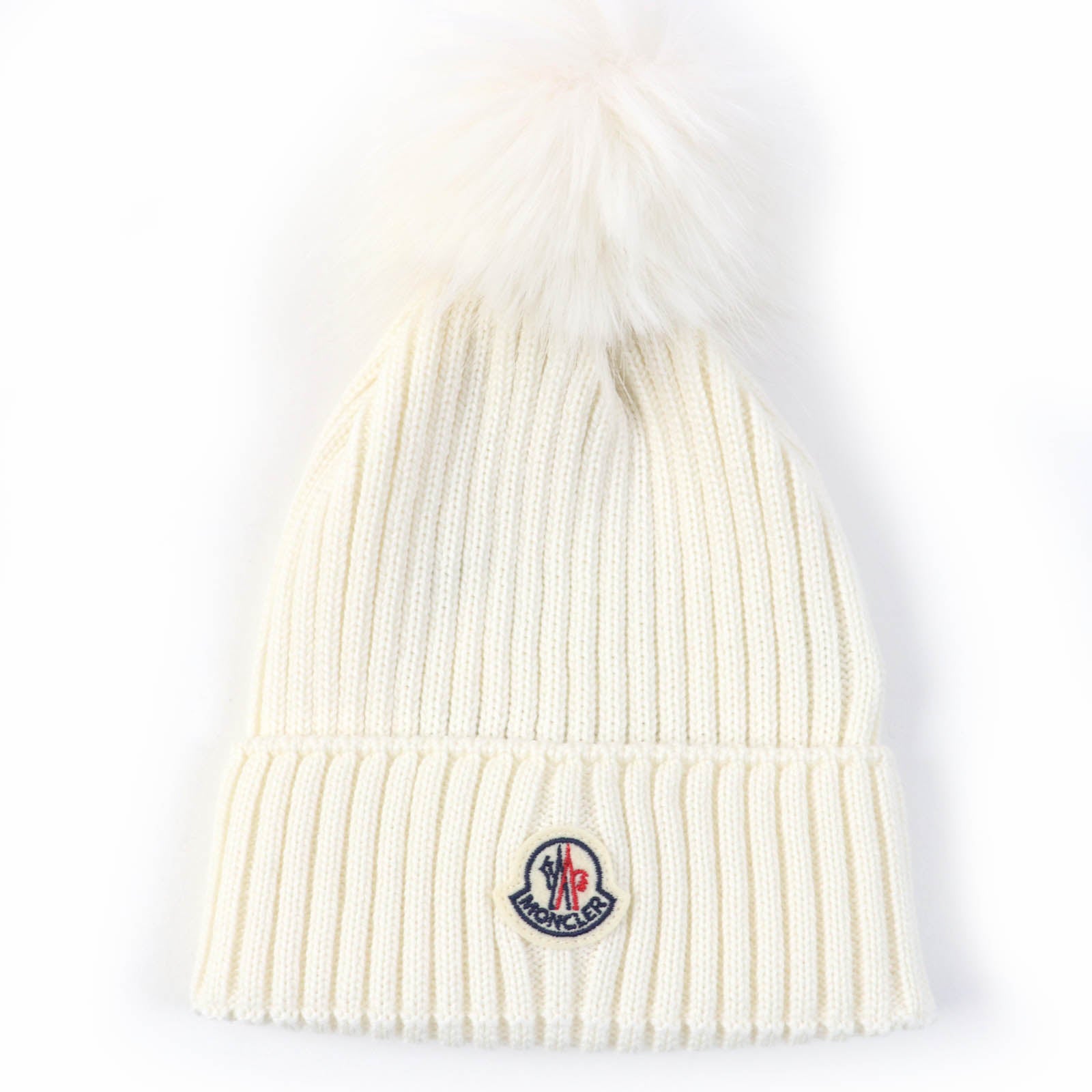 MONCLER Wool Acrylic Logo Patch Knit Cap