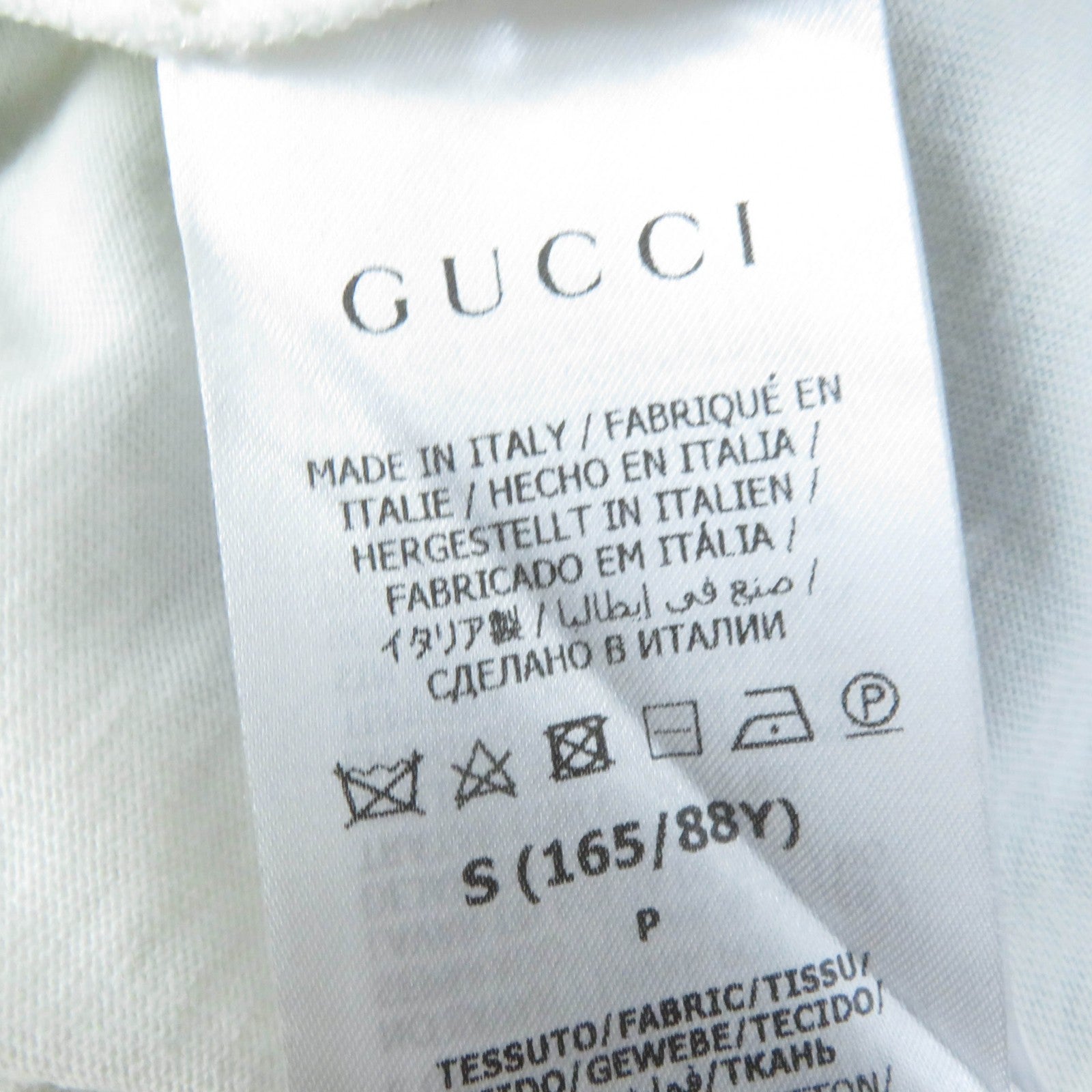 GUCCI Cotton Embroidered Logo T-shirt White S