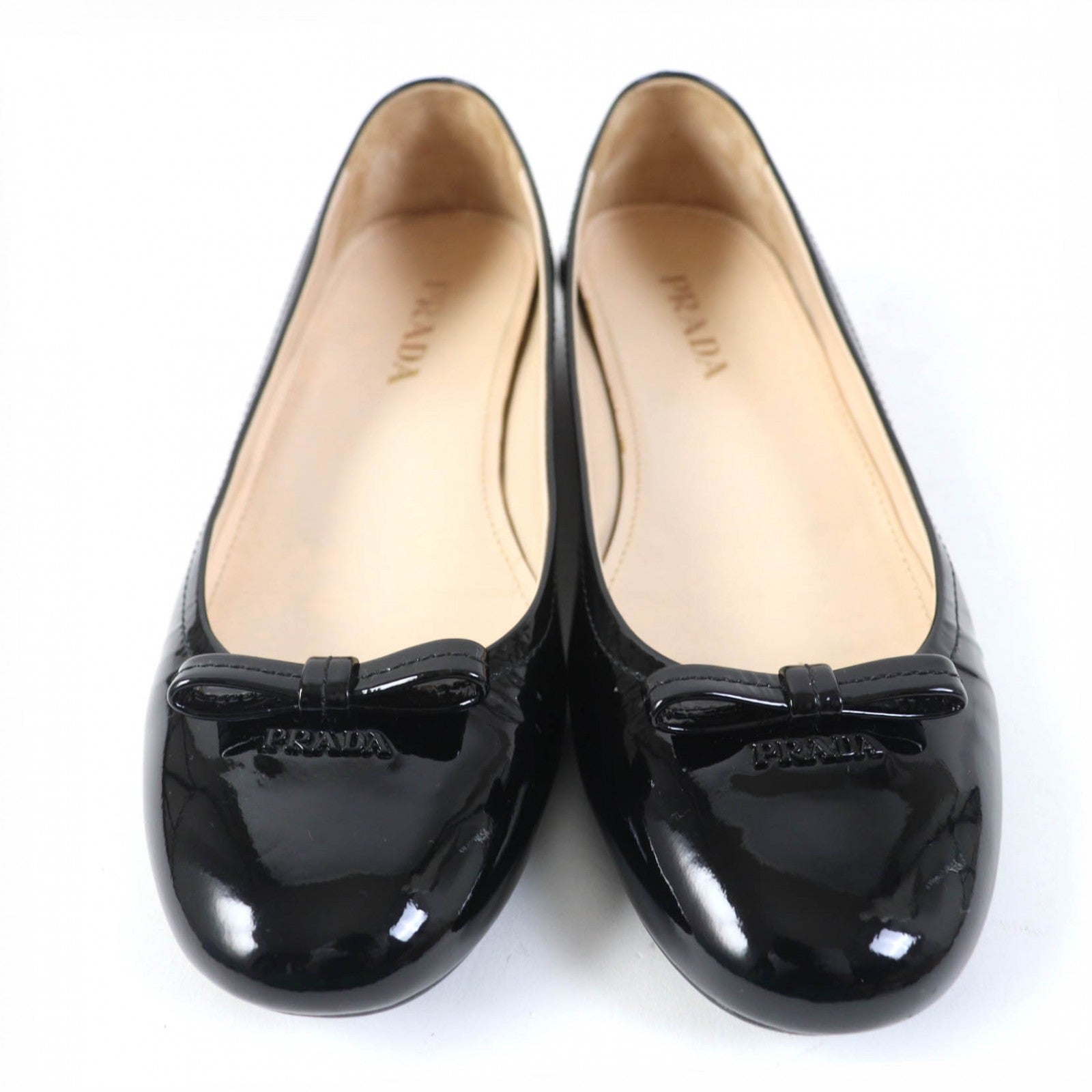 Prada Embossed Logo Leather Pumps Black 35