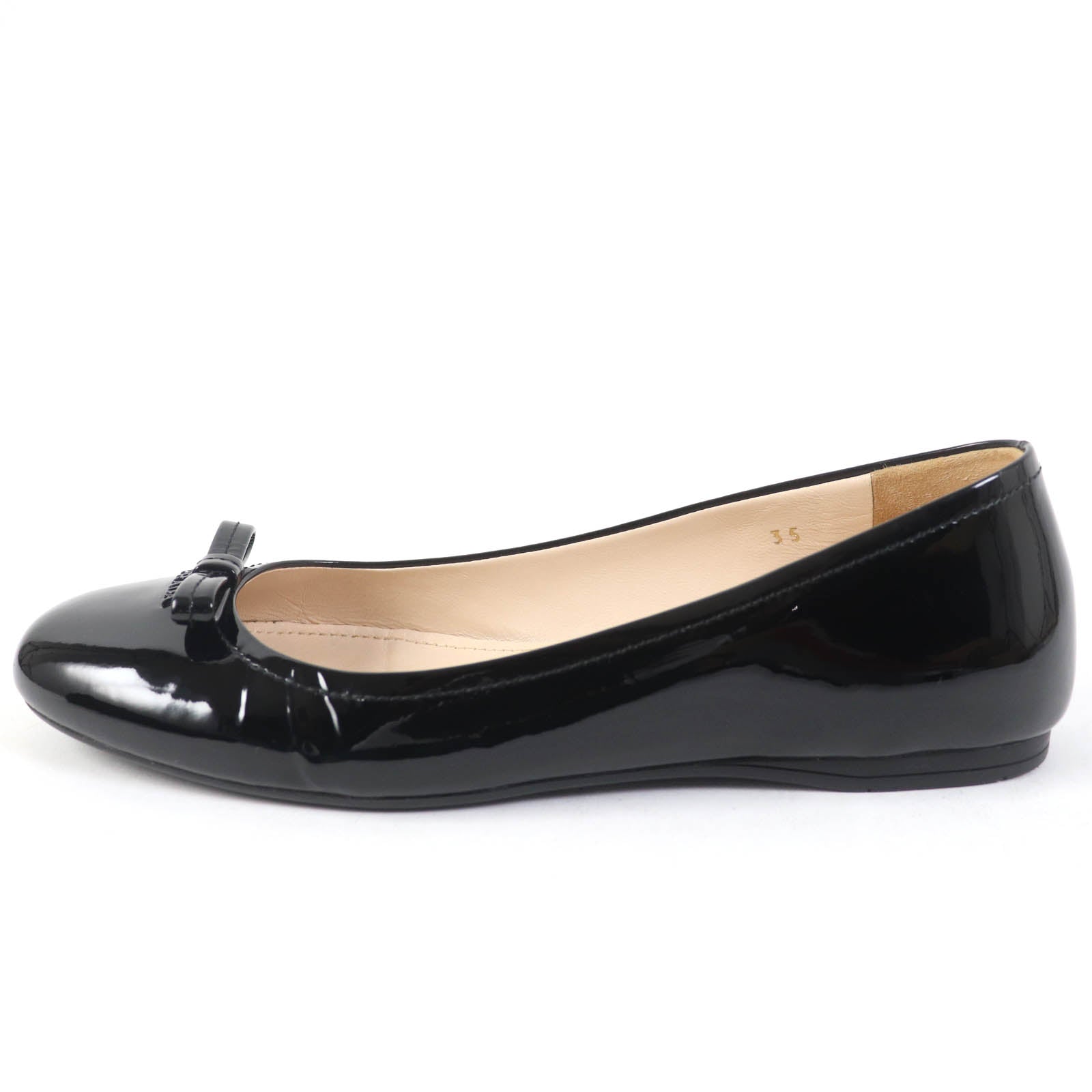 Prada Embossed Logo Leather Pumps Black 35