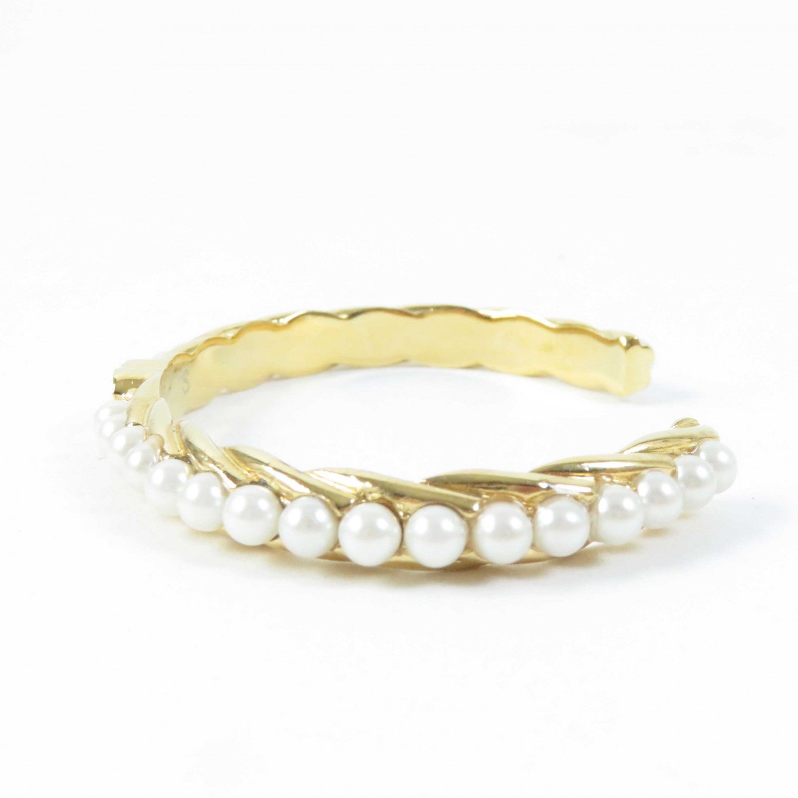 Chanel Pearl Bracelet Bangle Gold S