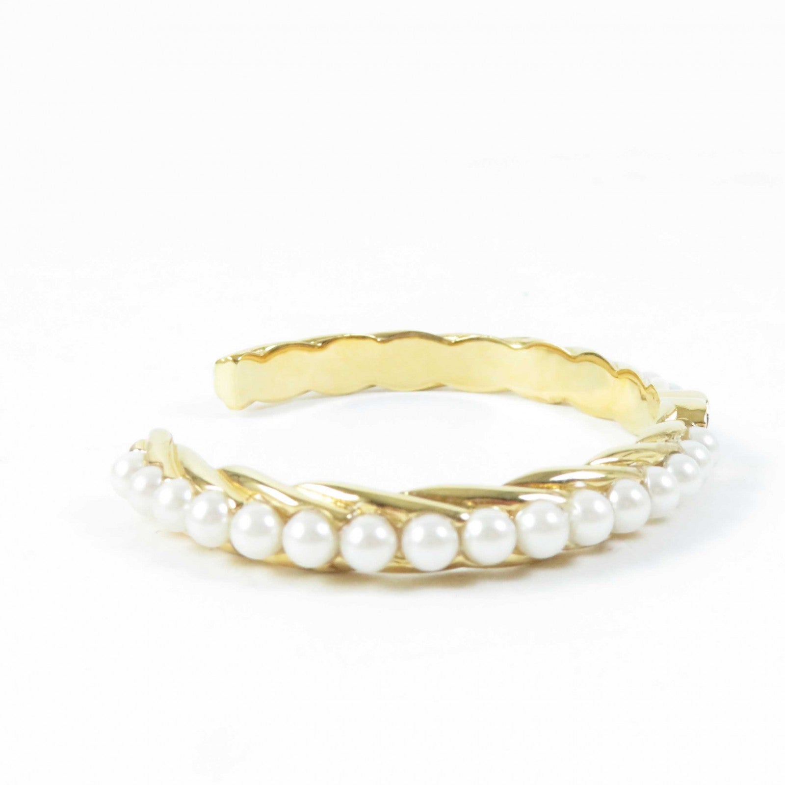 Chanel Pearl Bracelet Bangle Gold S