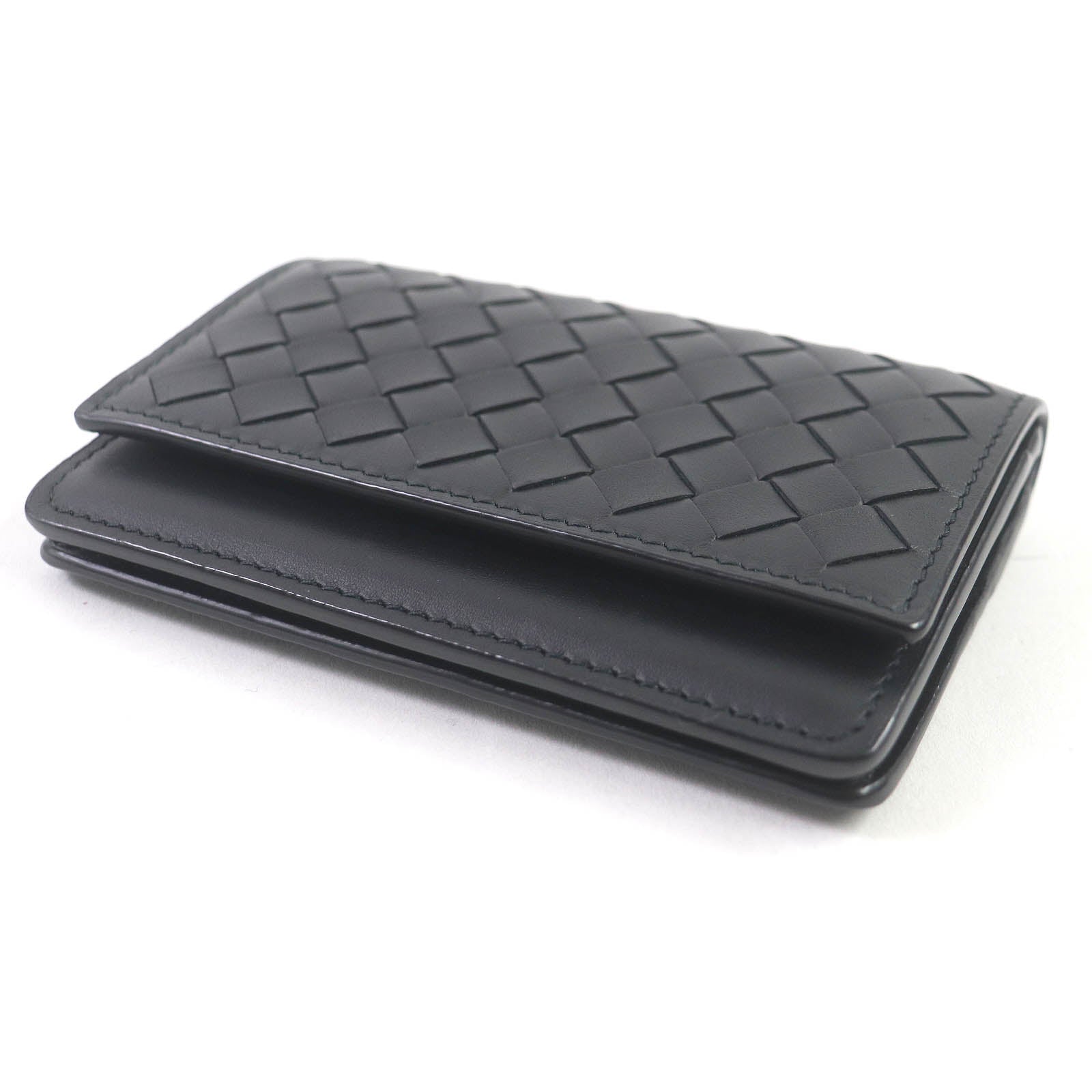 Bottega Veneta Leather Card Holder Black