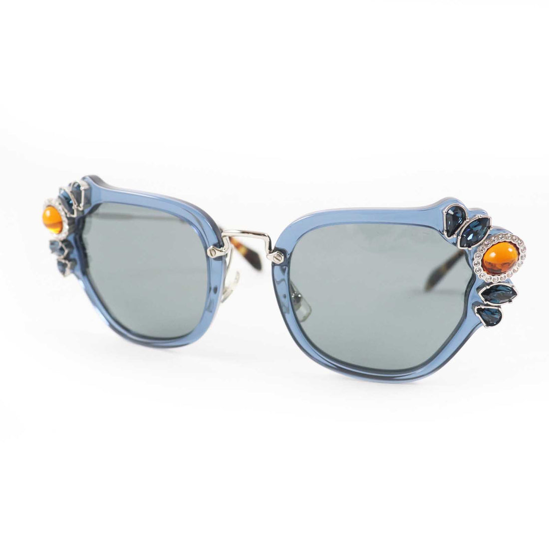 Miu Miu SMU03S Oval Frame Sunglasses Navy