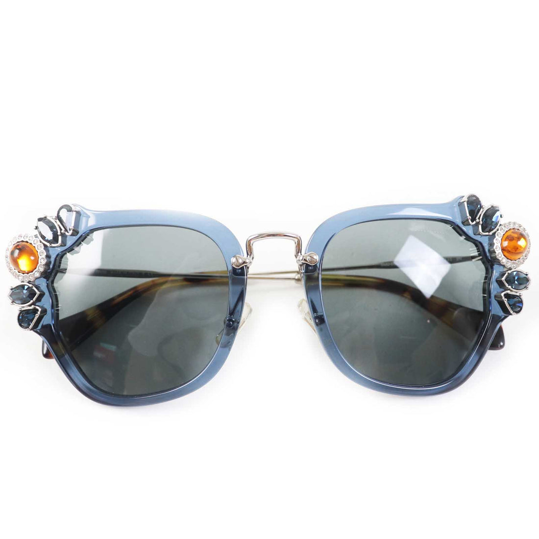 Miu Miu SMU03S Oval Frame Sunglasses Navy