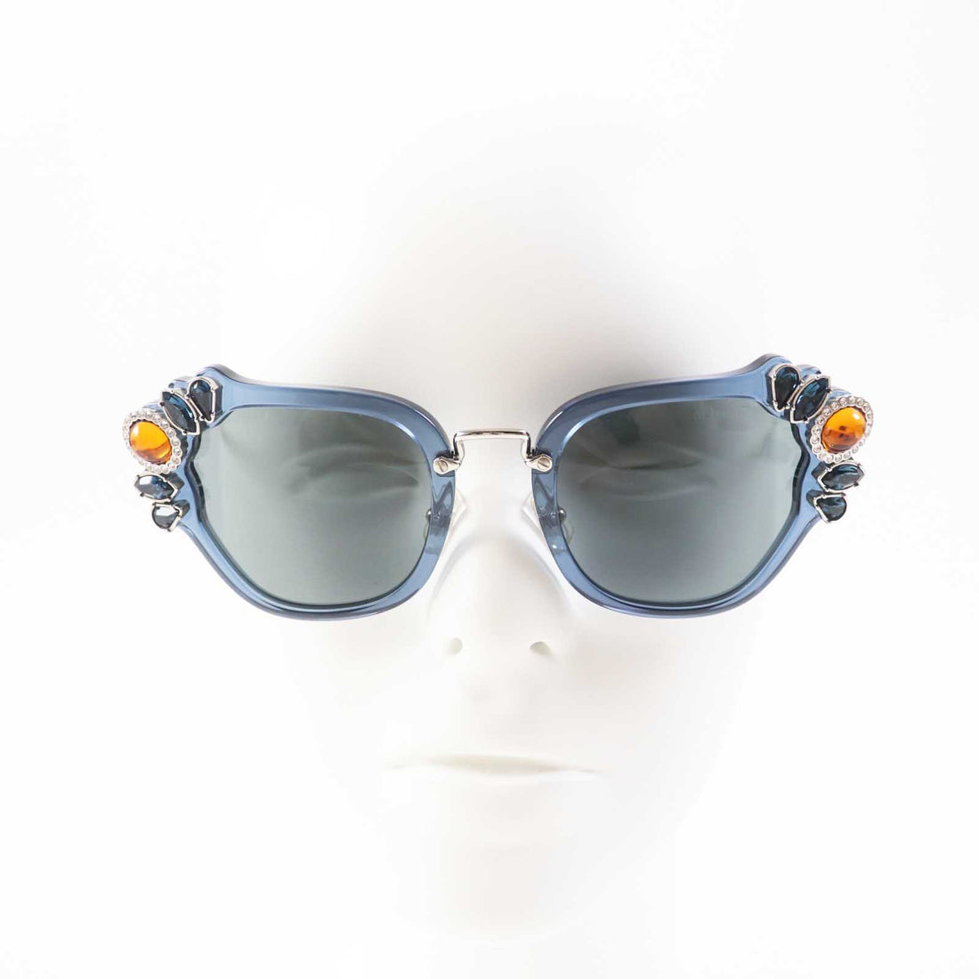 Miu Miu SMU03S Oval Frame Sunglasses Navy