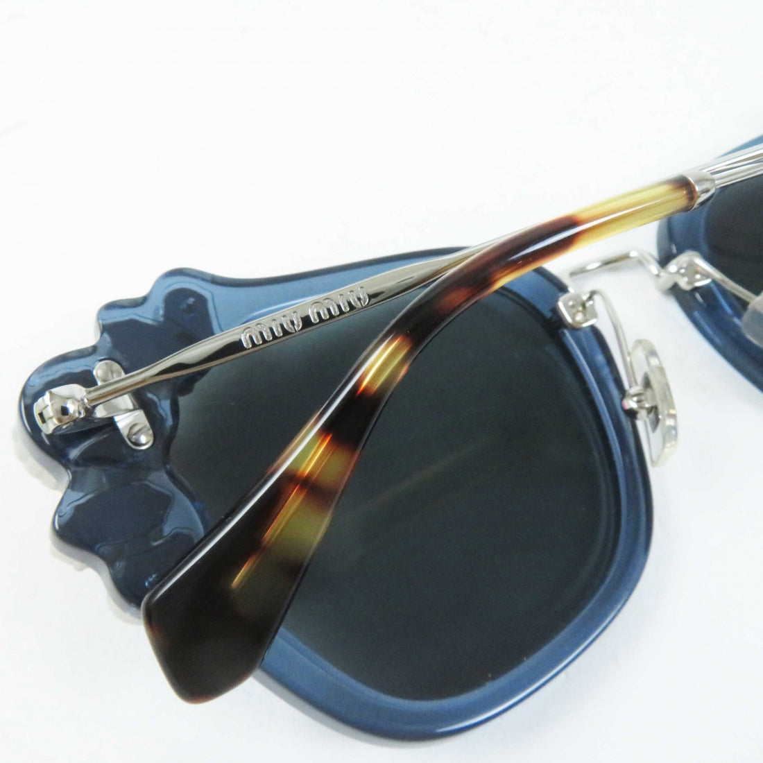 Miu Miu SMU03S Oval Frame Sunglasses Navy