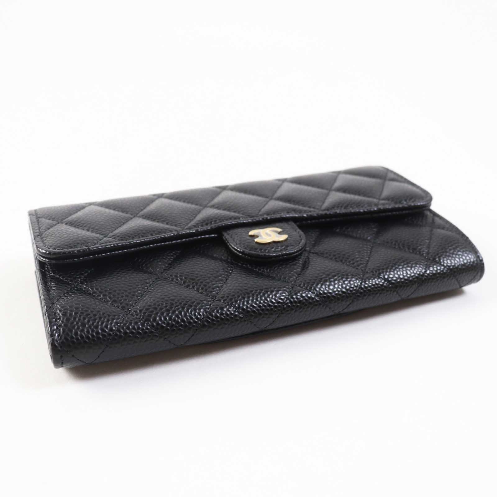 Chanel Classic Long Flap Wallet Caviar Skin