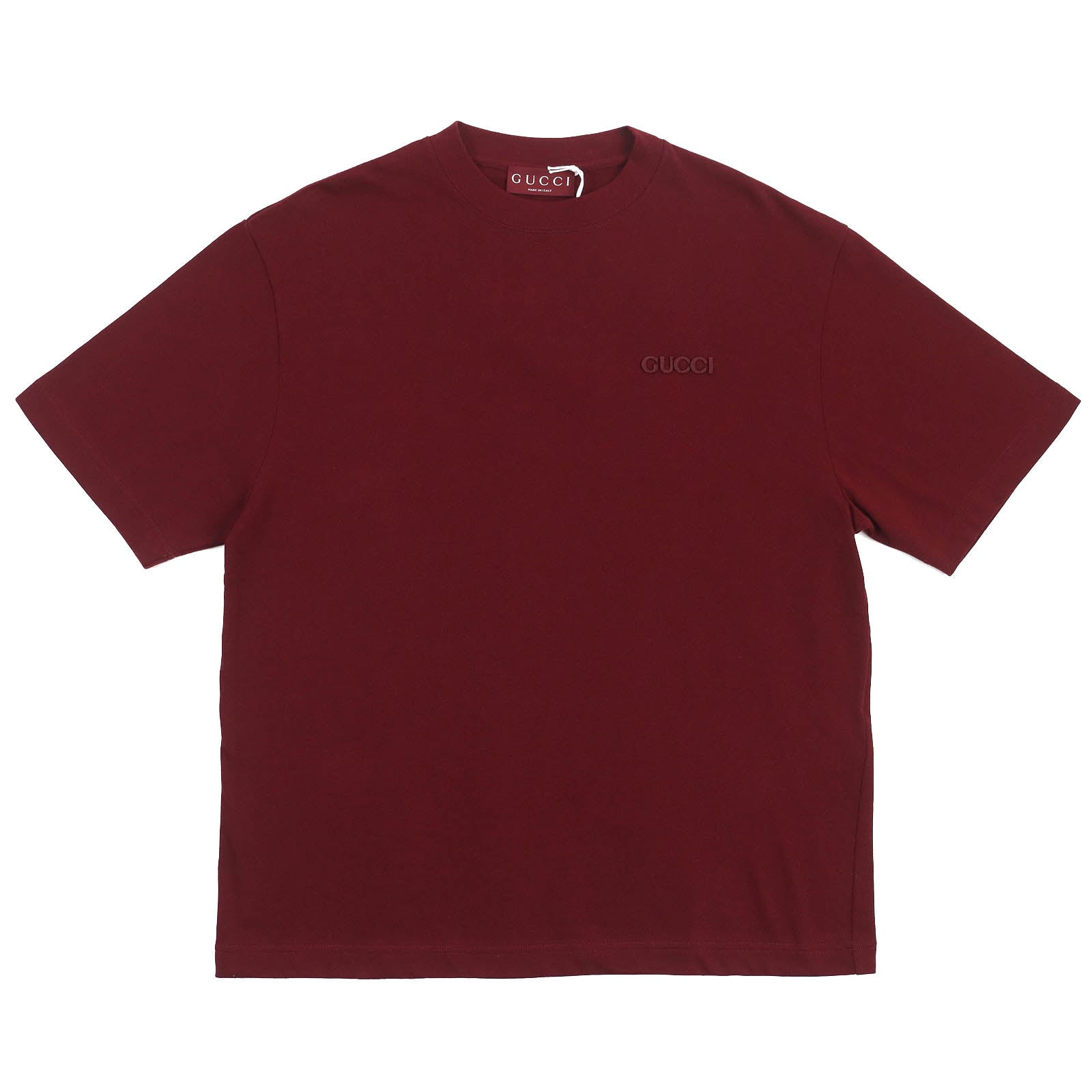 GUCCI Cotton Embroidered T-shirt Red XS