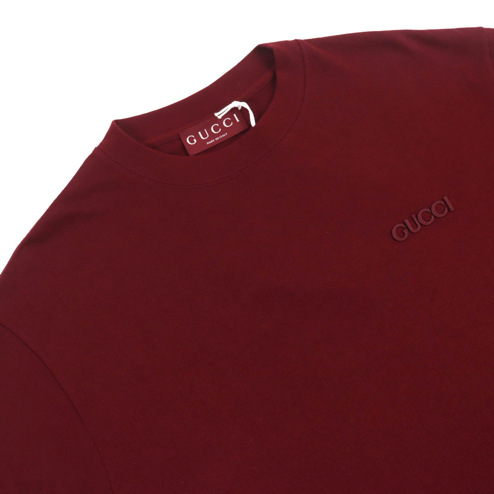 GUCCI Cotton Embroidered T-shirt Red XS