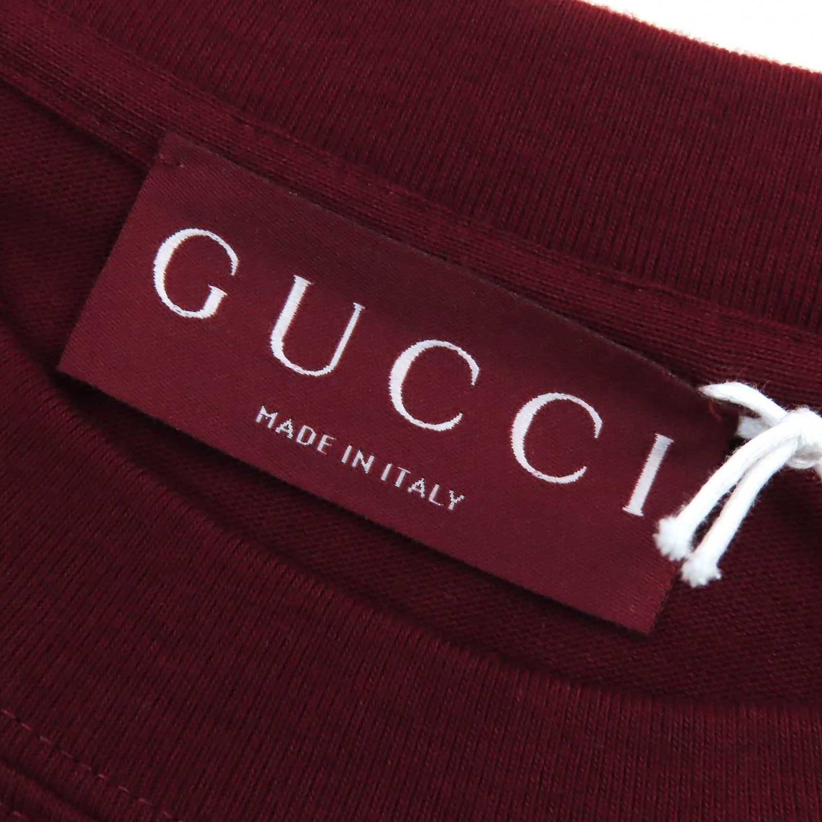 GUCCI Cotton Embroidered T-shirt Red XS