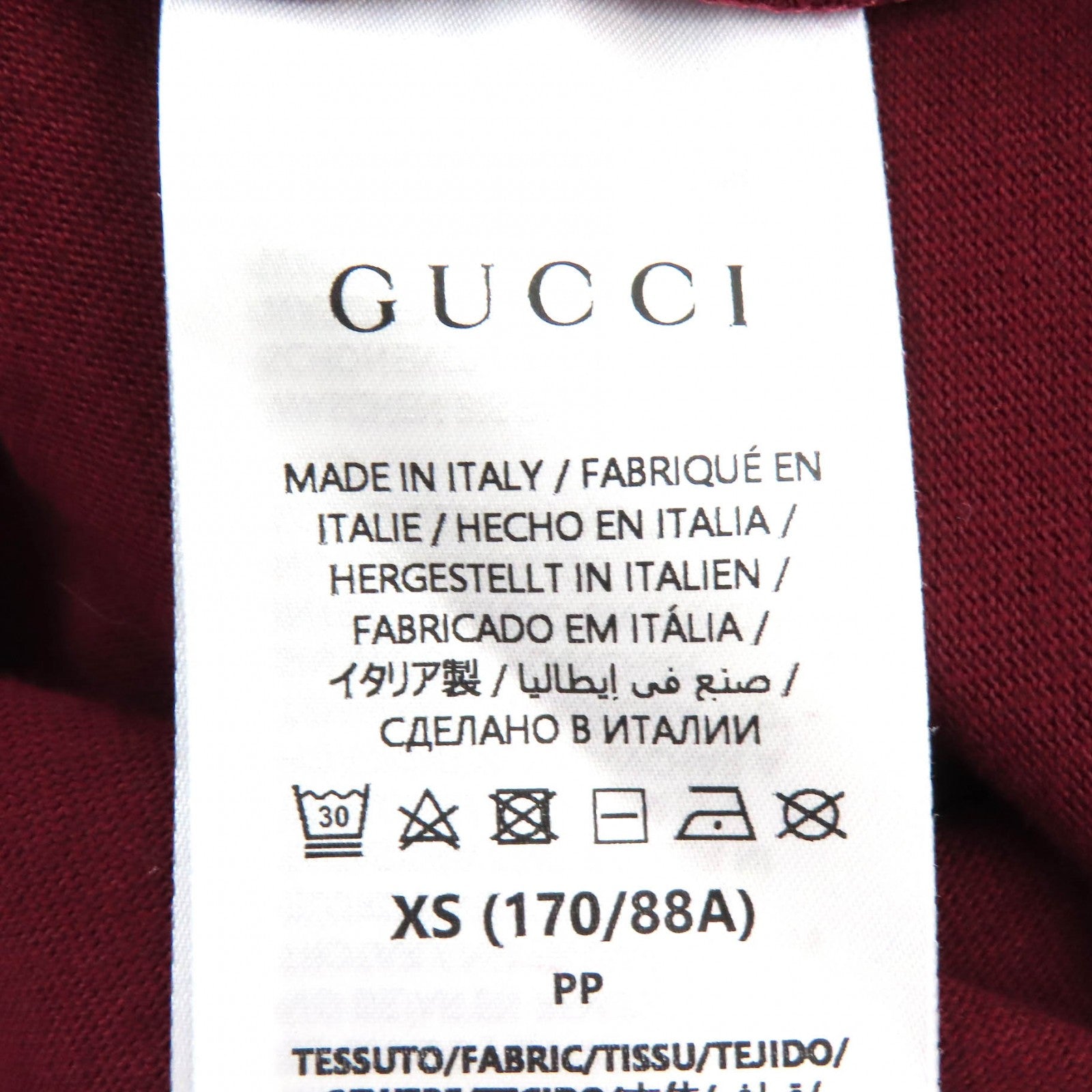 GUCCI Cotton Embroidered T-shirt Red XS