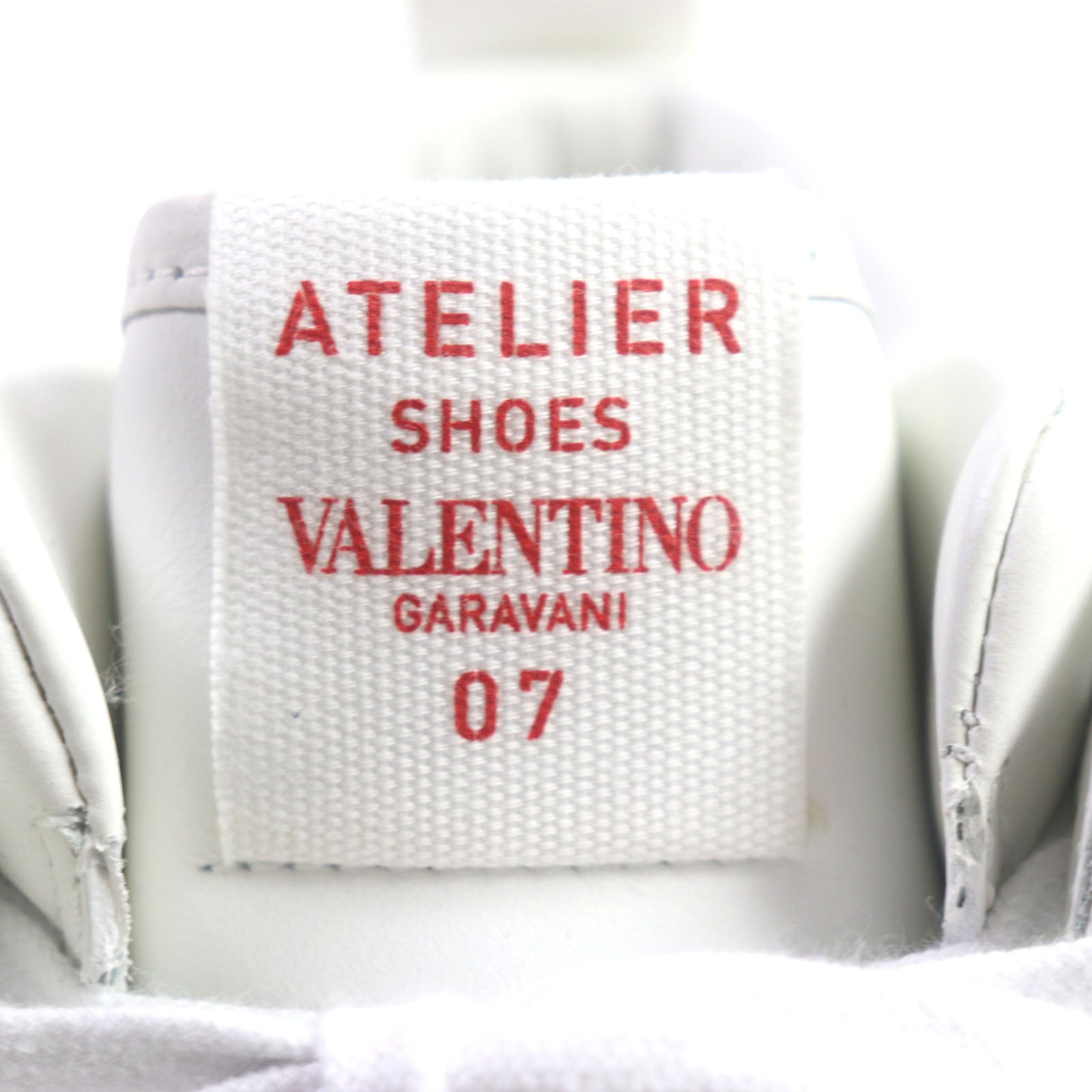 Valentino Leather High Cut Sneakers White Red