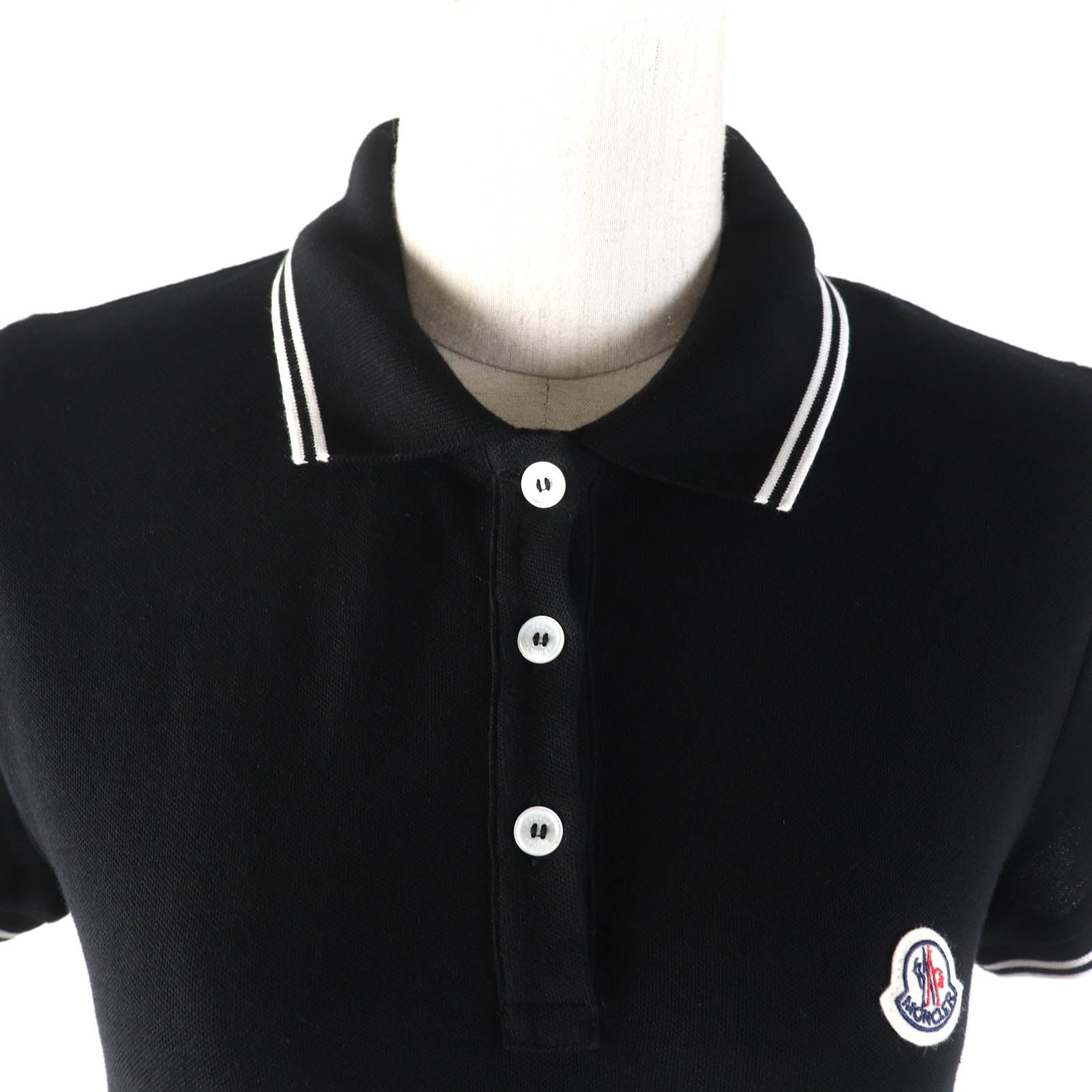 Moncler Cotton Polo Shirt Black S Women