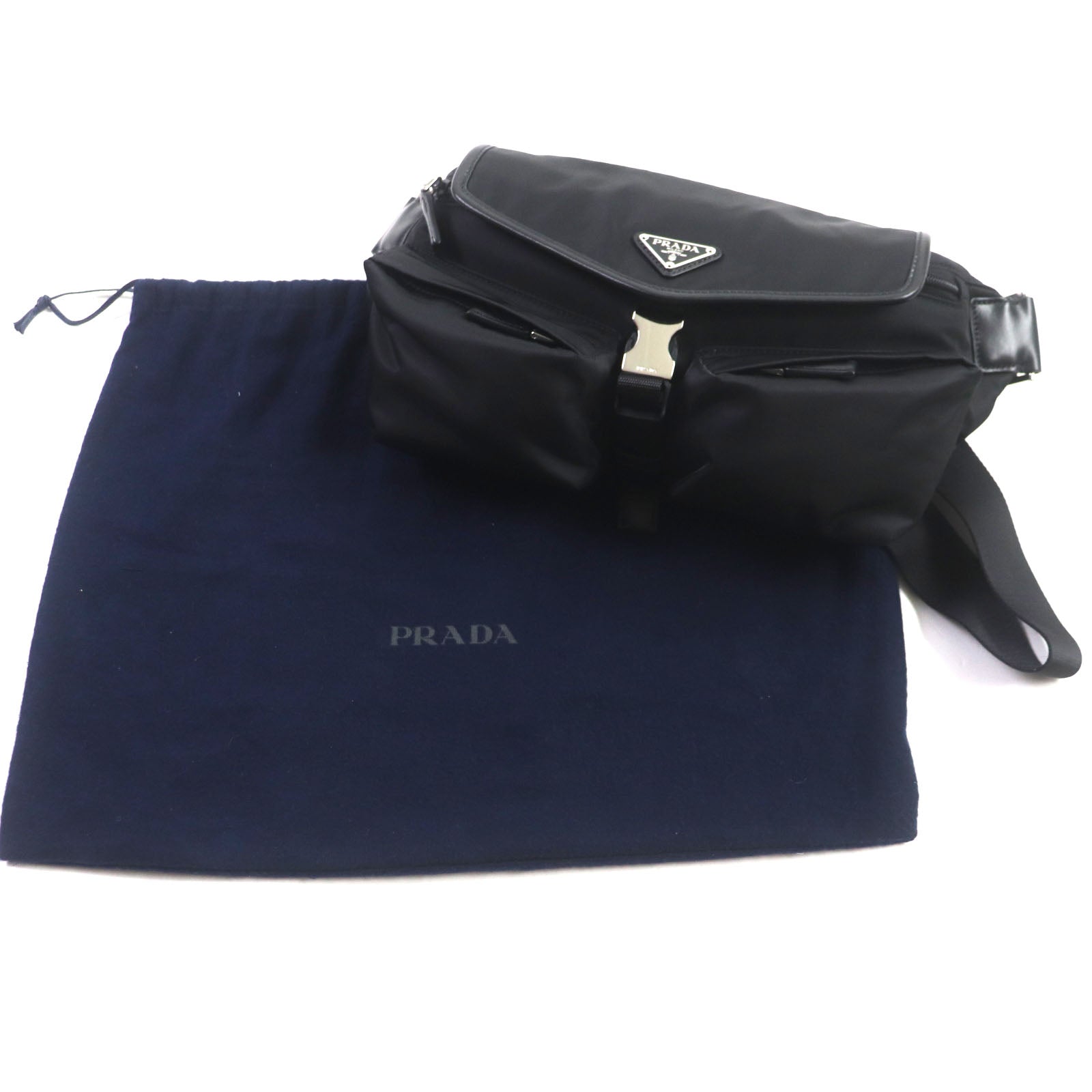 Prada Re-Nylon Leather Shoulder Bag 2VH174