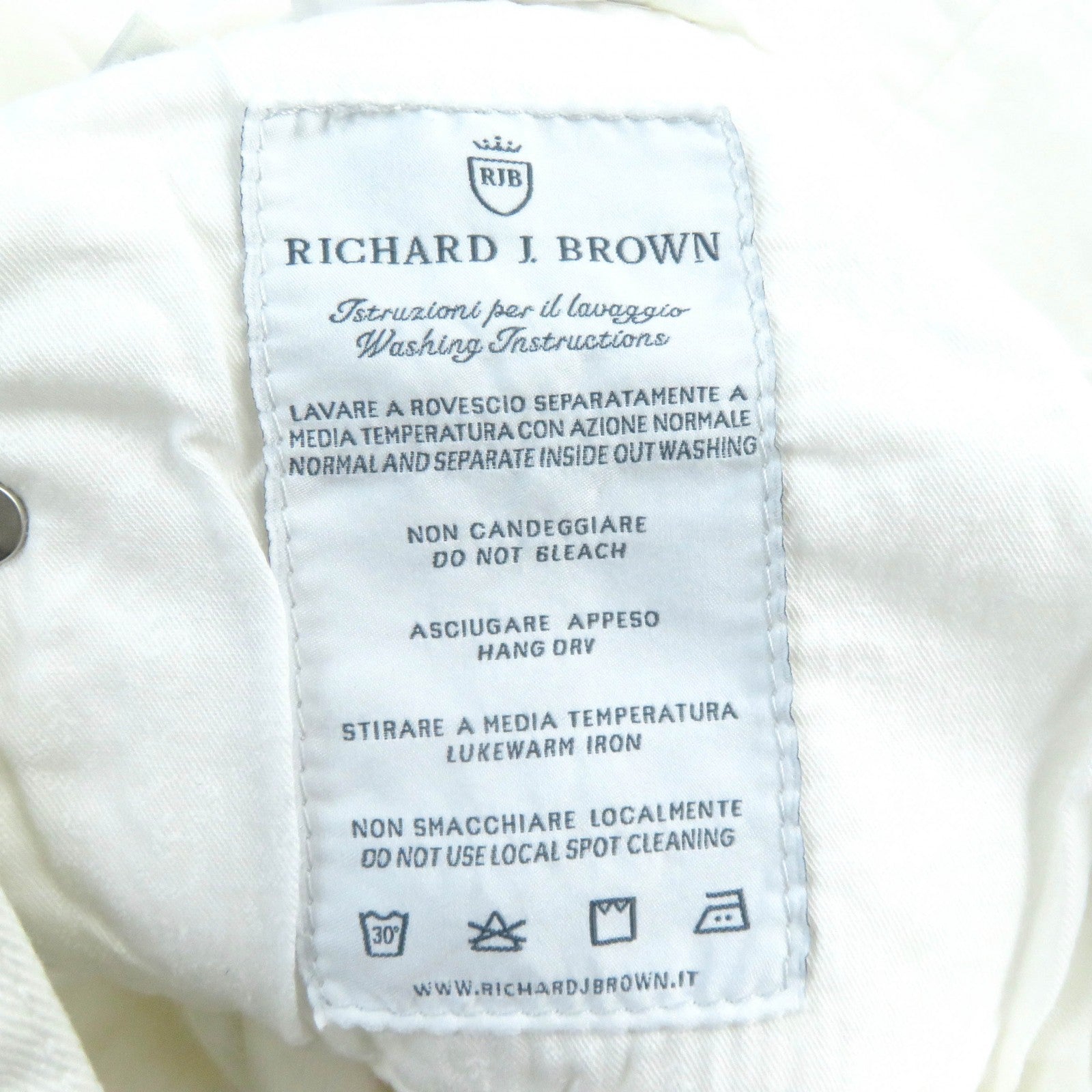 RICHARD J. BROWN T118 TOKYO Stretch Denim Pants White 34