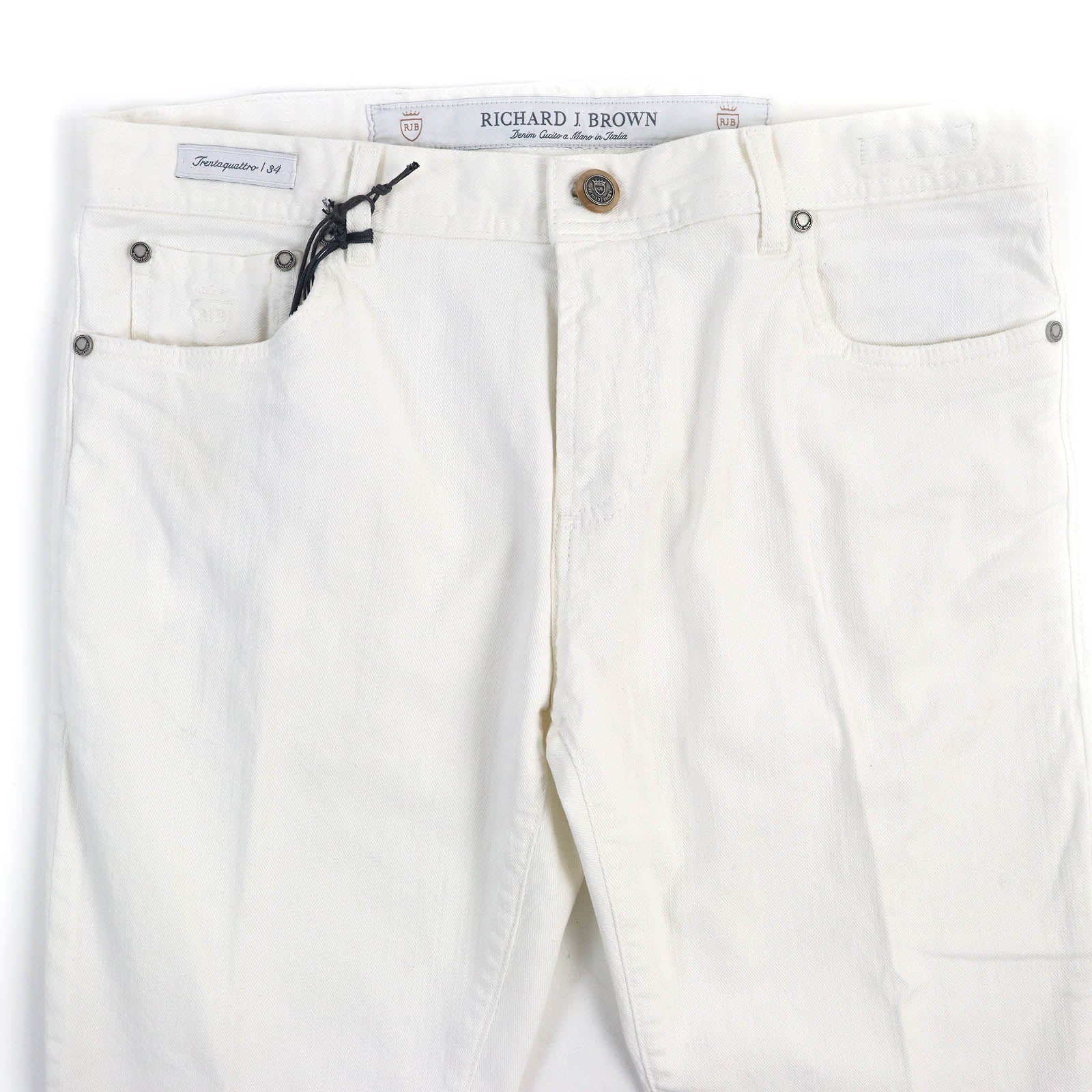 RICHARD J. BROWN T118 TOKYO Stretch Denim Pants White 34