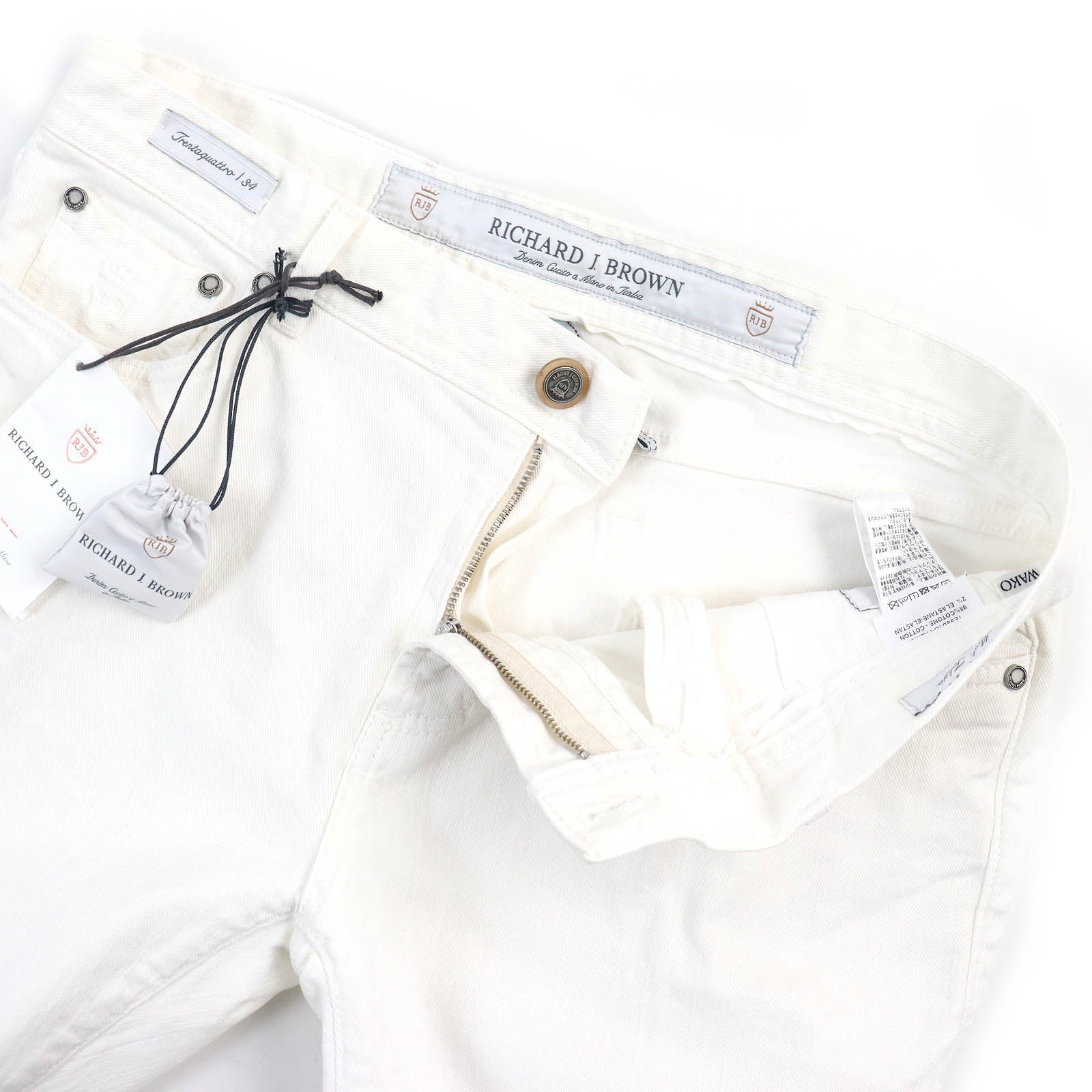 RICHARD J. BROWN T118 TOKYO Stretch Denim Pants White 34