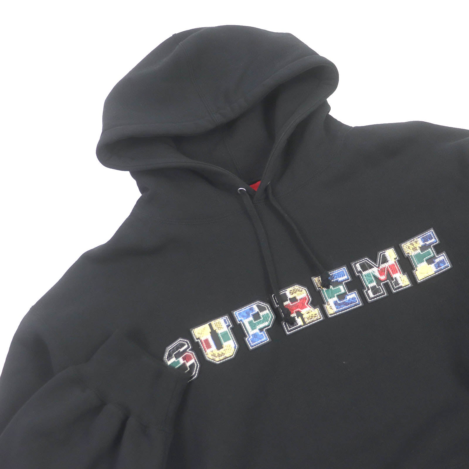 Supreme Leather Hooded Sweatshirt Black L