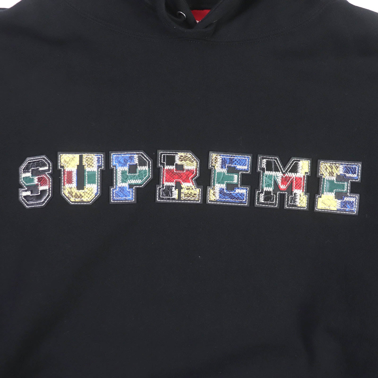 Supreme Leather Hooded Sweatshirt Black L