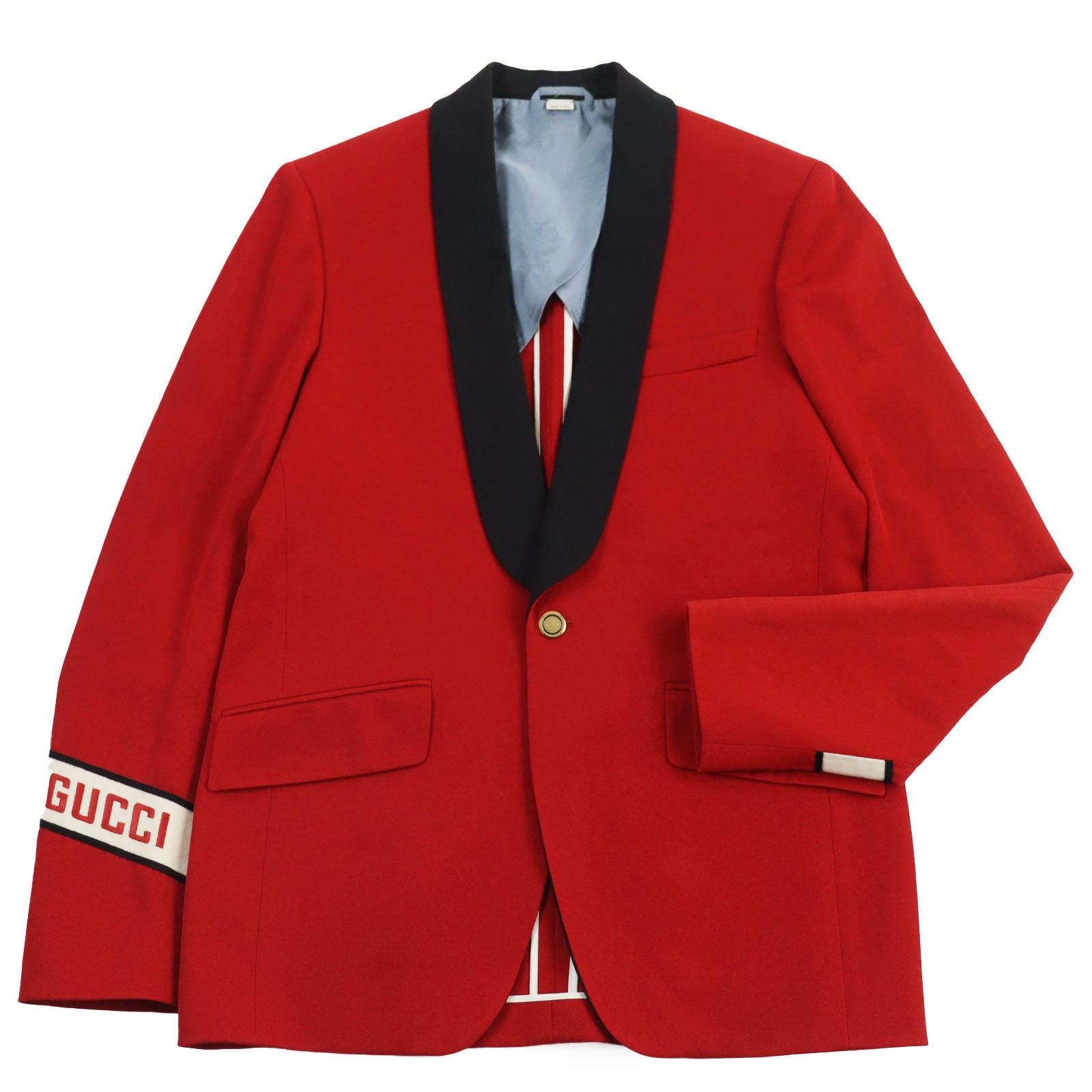 Gucci Men's Wool Polyester Jacket Red 44