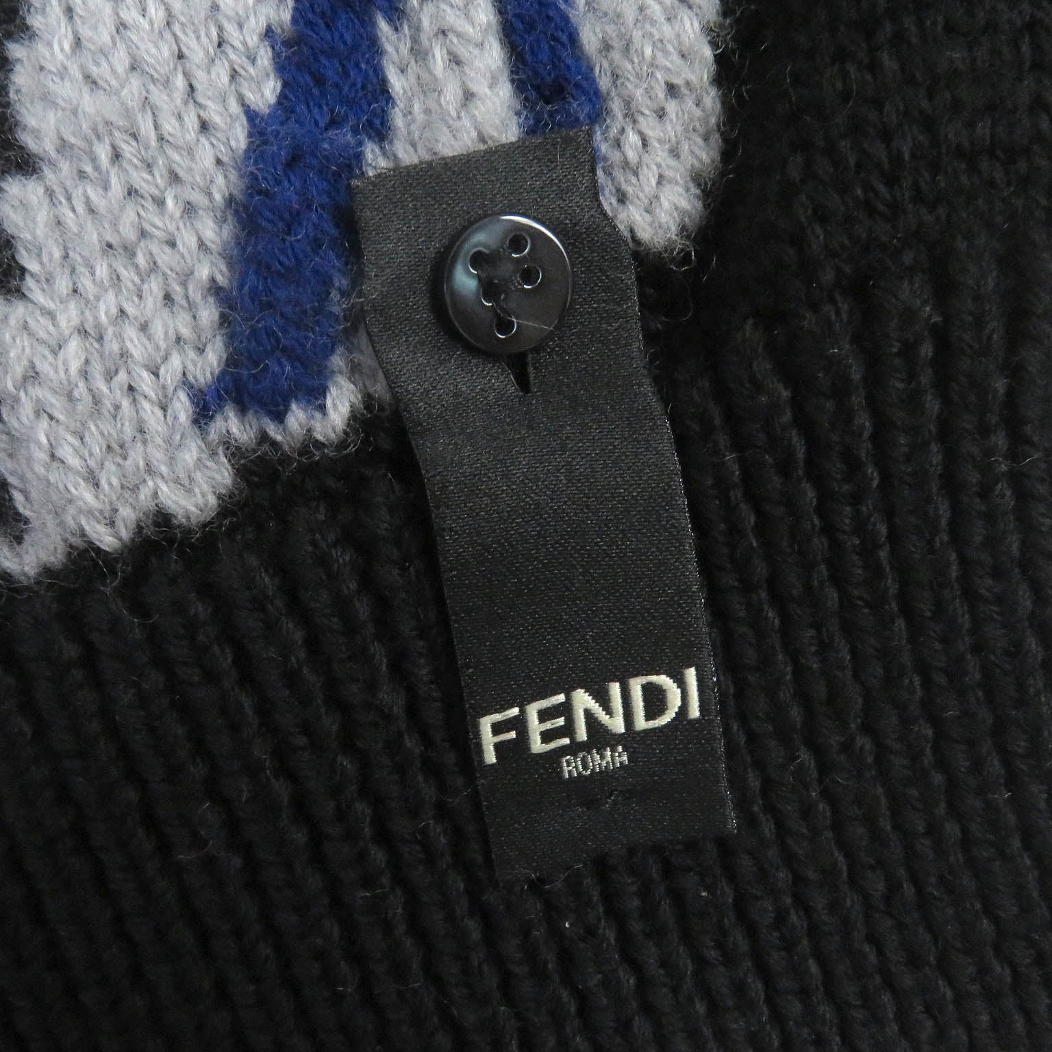 Fendi Wool FF Logo Crew Neck Sweater Black