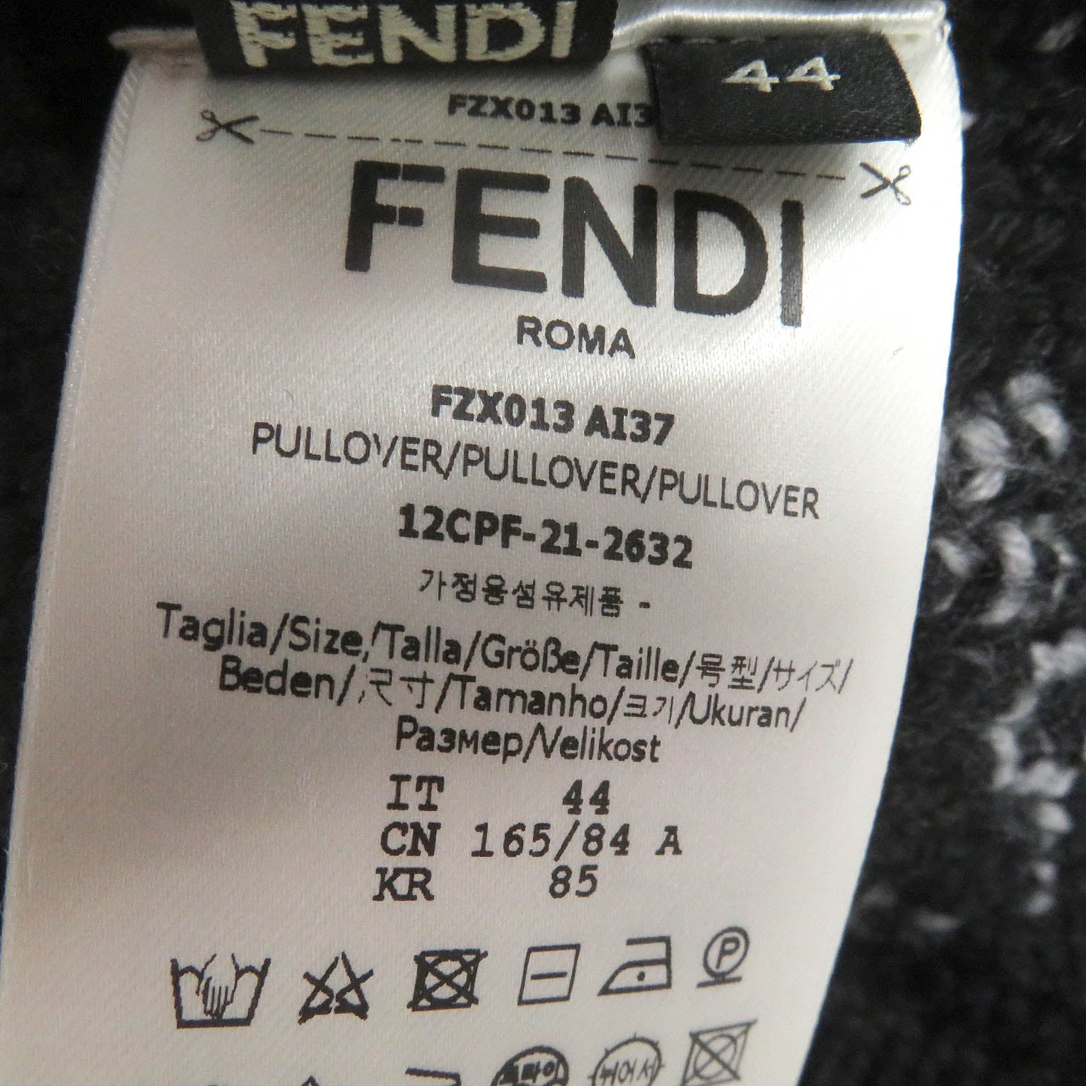 Fendi Wool FF Logo Crew Neck Sweater Black