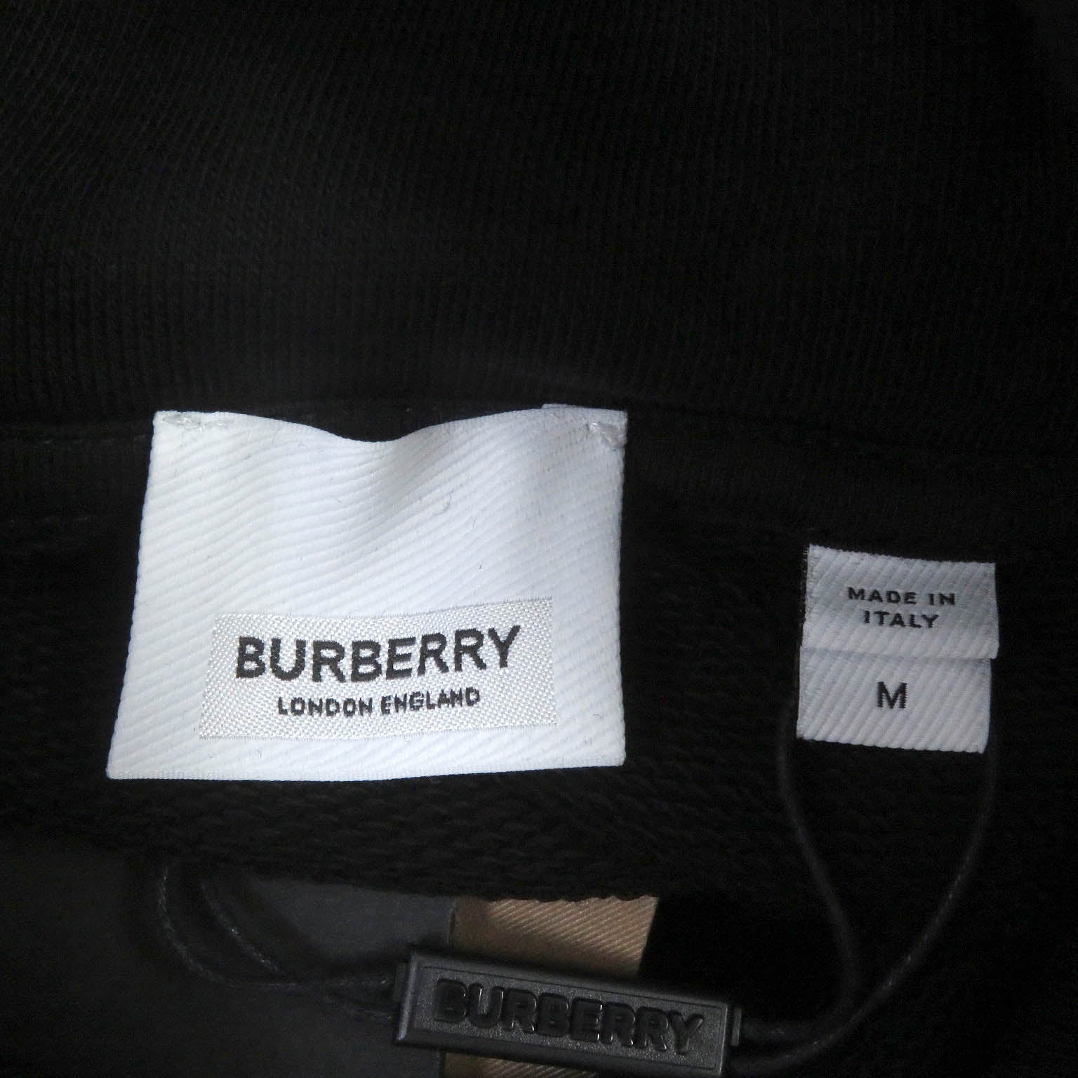 Burberry Cotton Pullover Hoodie Black M