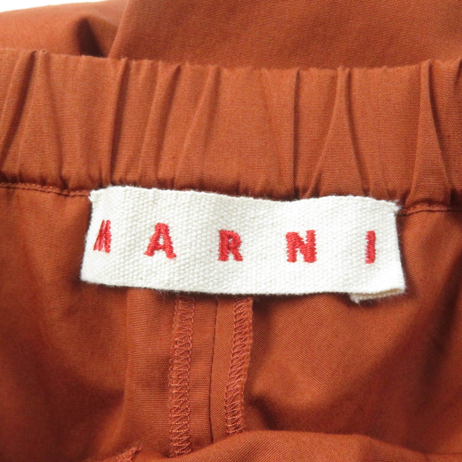 MARNI Embroidered Logo Wide Pants Brown Women