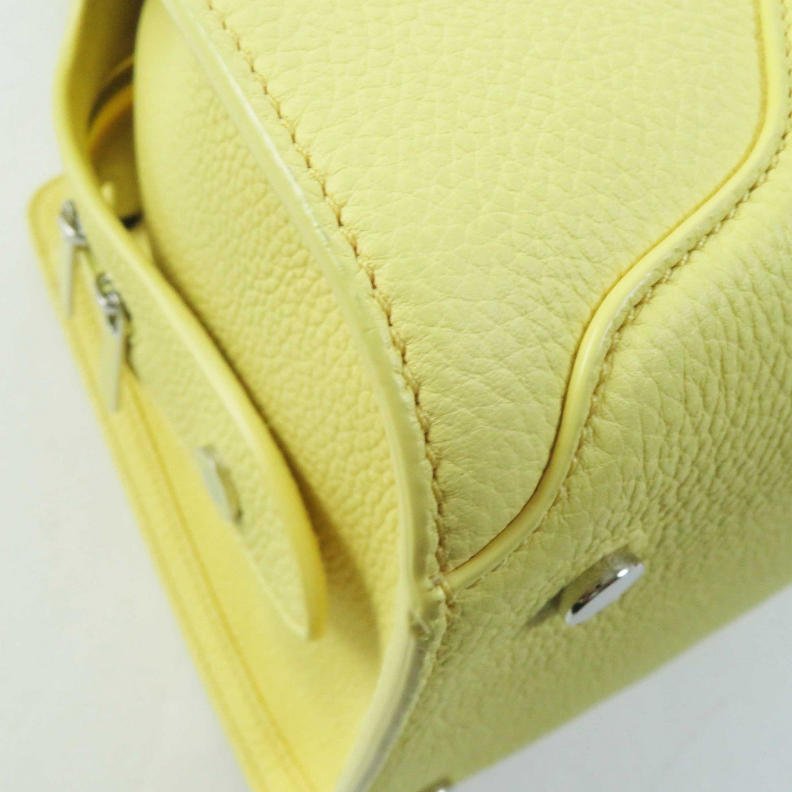 Loro Piana Leather 2WAY Handbag Yellow