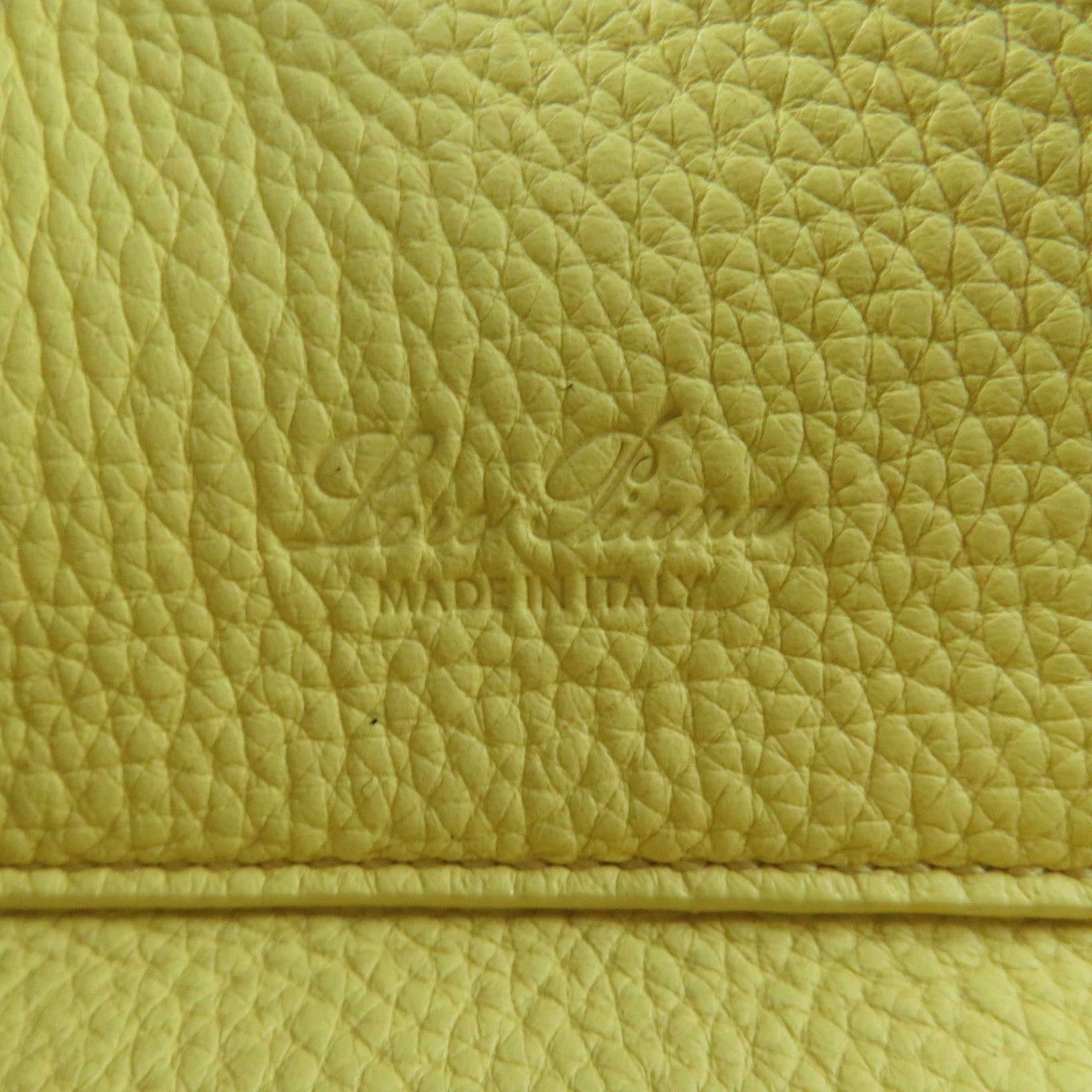 Loro Piana Leather 2WAY Handbag Yellow