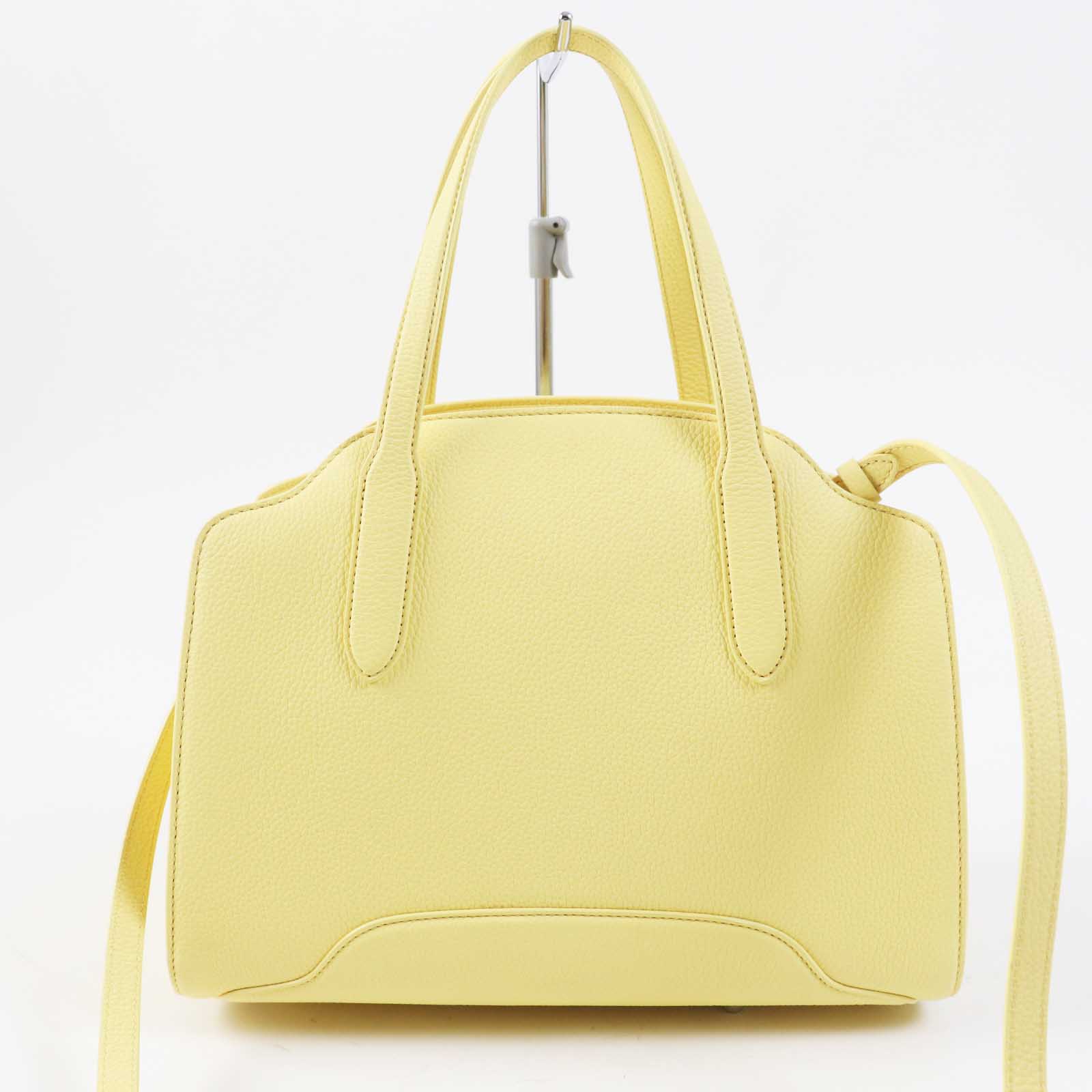 Loro Piana Leather 2WAY Handbag Yellow