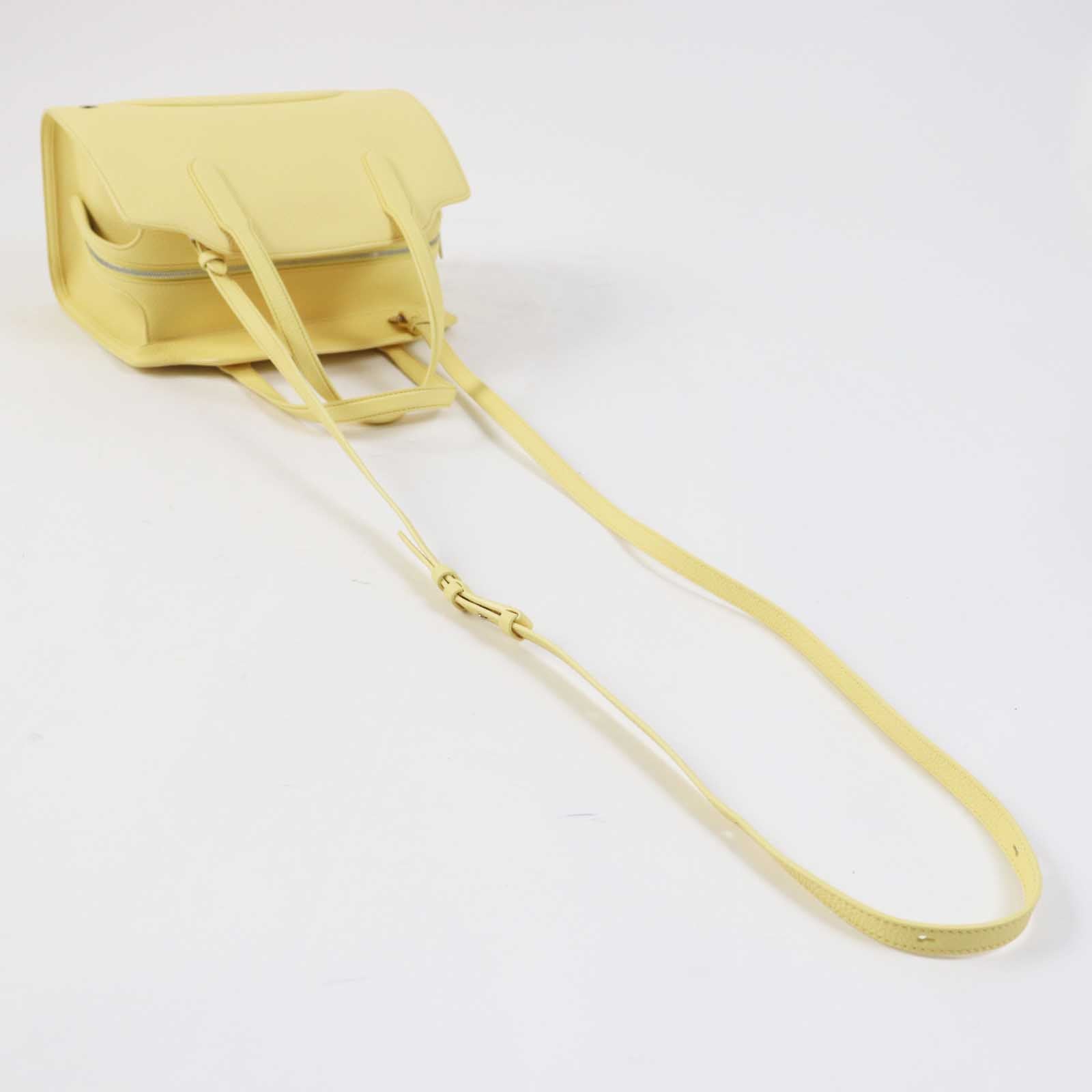 Loro Piana Leather 2WAY Handbag Yellow