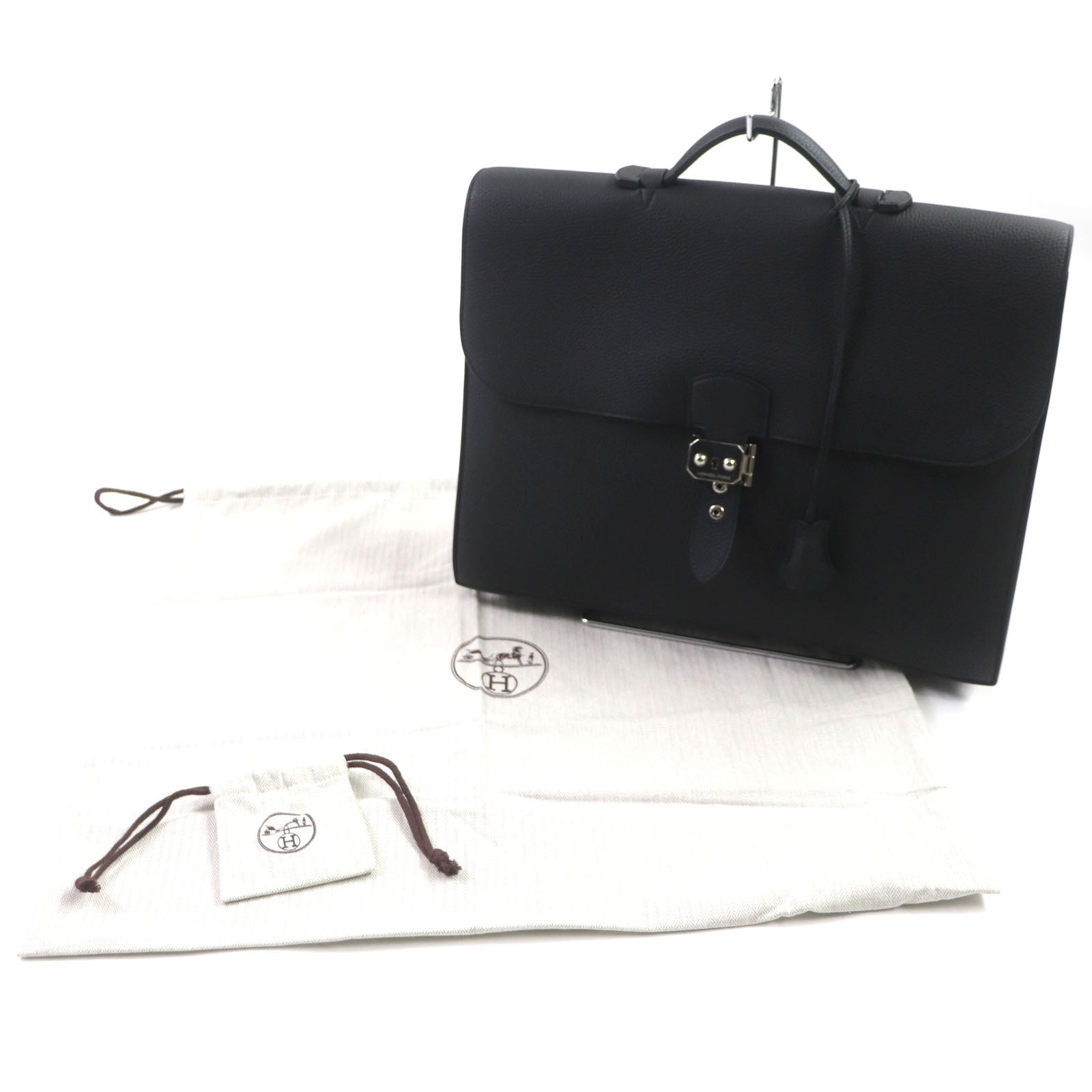 HERMES Sac Adepeche 38 Togo Leather Briefcase