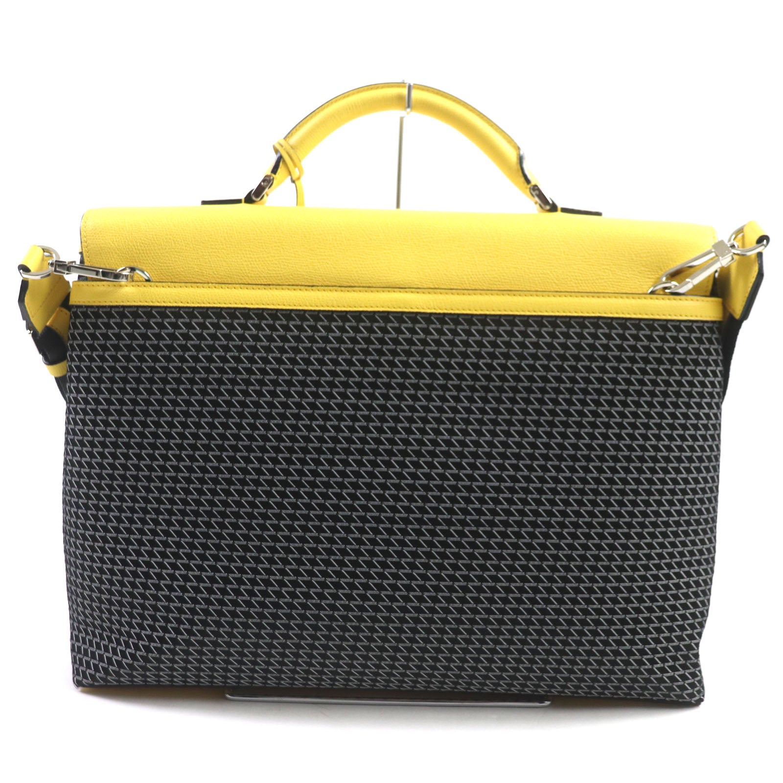 Valextra K-VAL Canvas Leather Briefcase Yellow