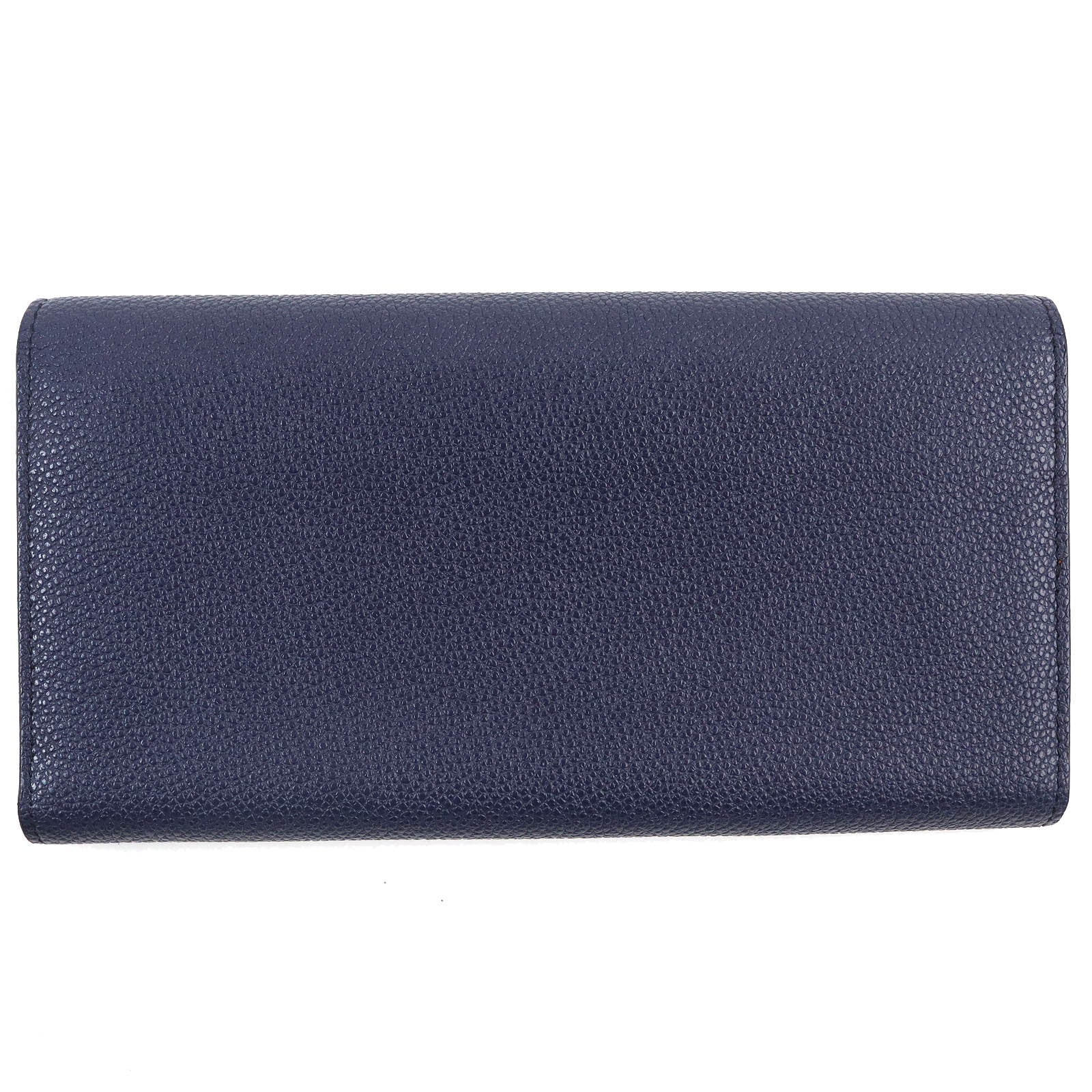 Tod's Logo Tri-fold Leather Long Wallet Navy