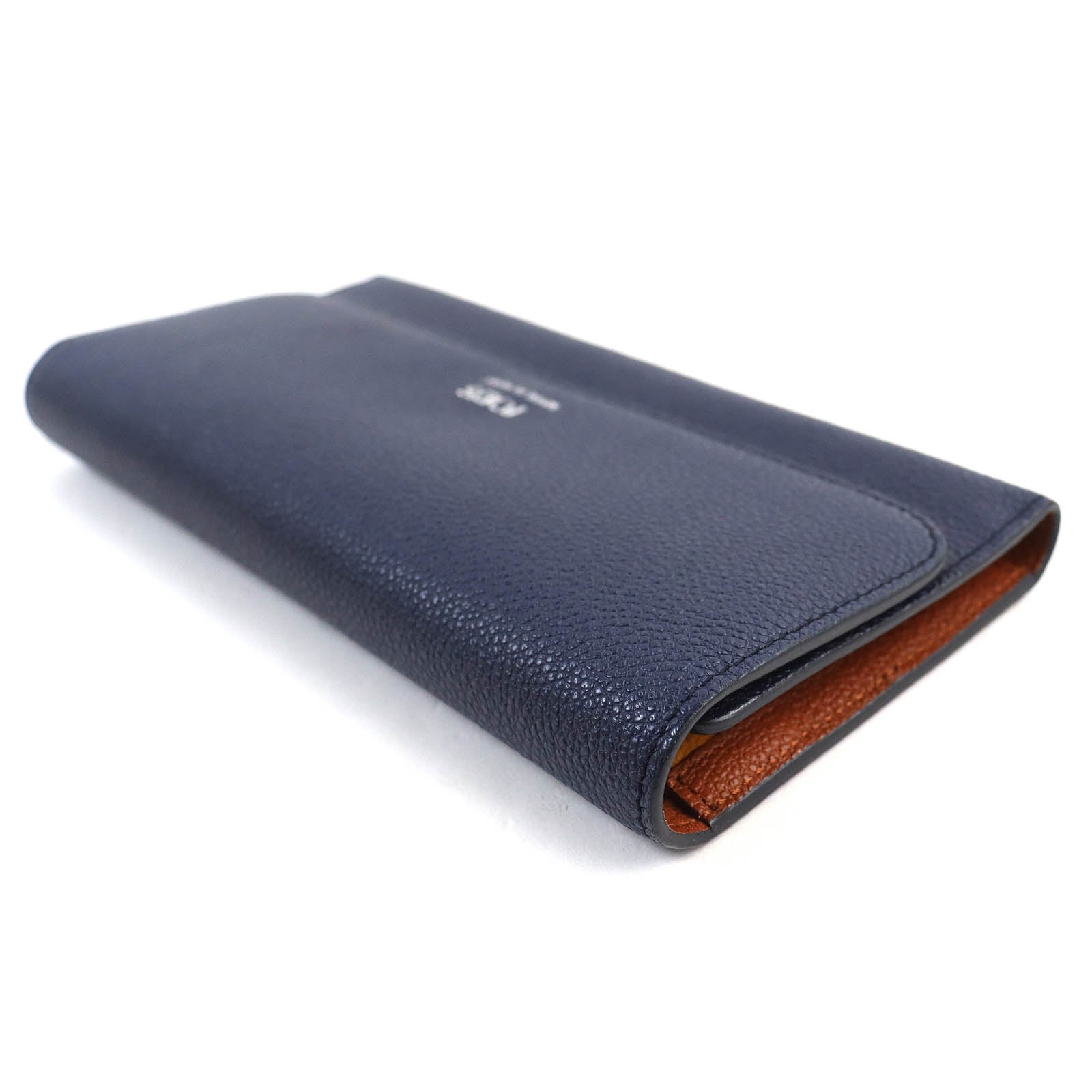 Tod's Logo Tri-fold Leather Long Wallet Navy