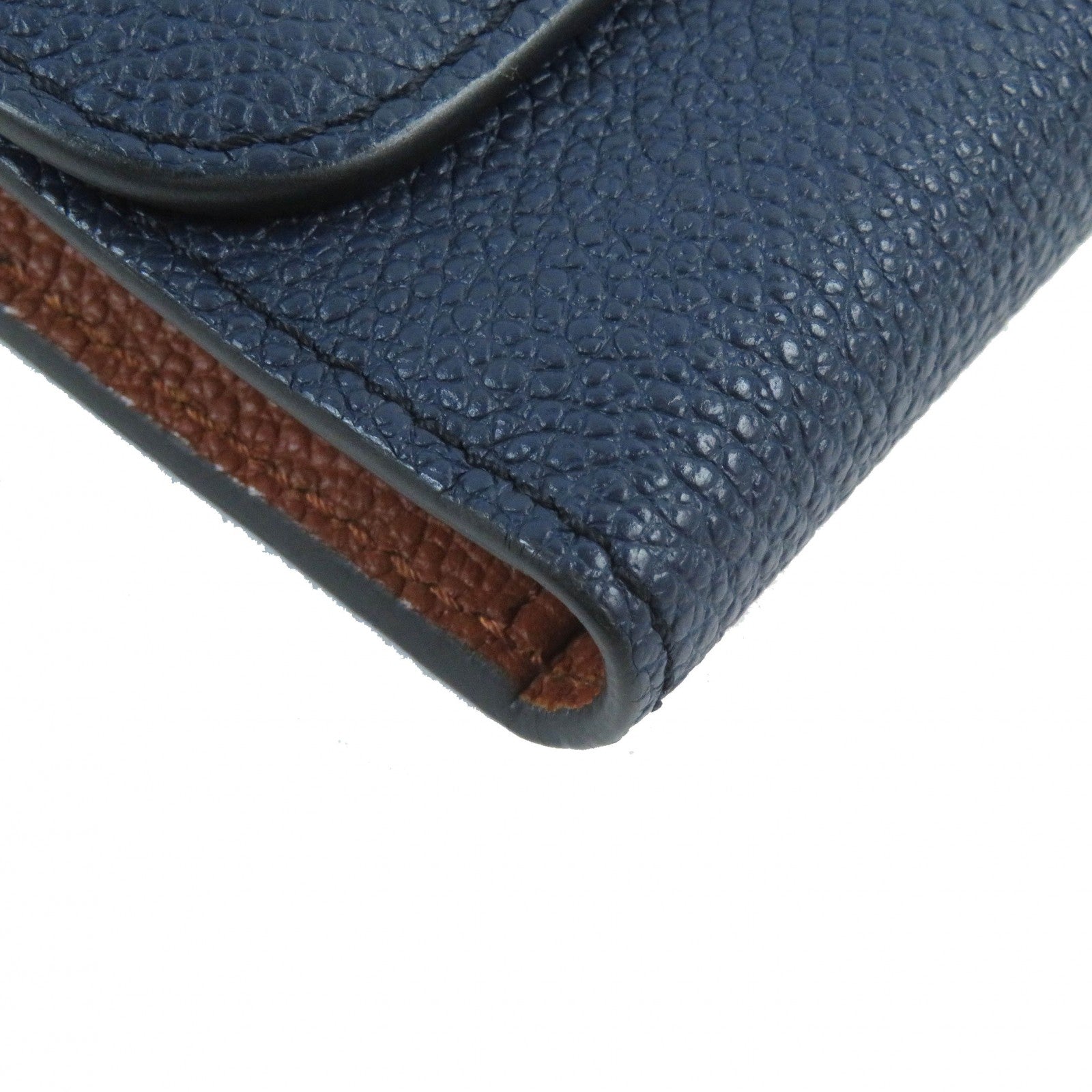 Tod's Logo Tri-fold Leather Long Wallet Navy