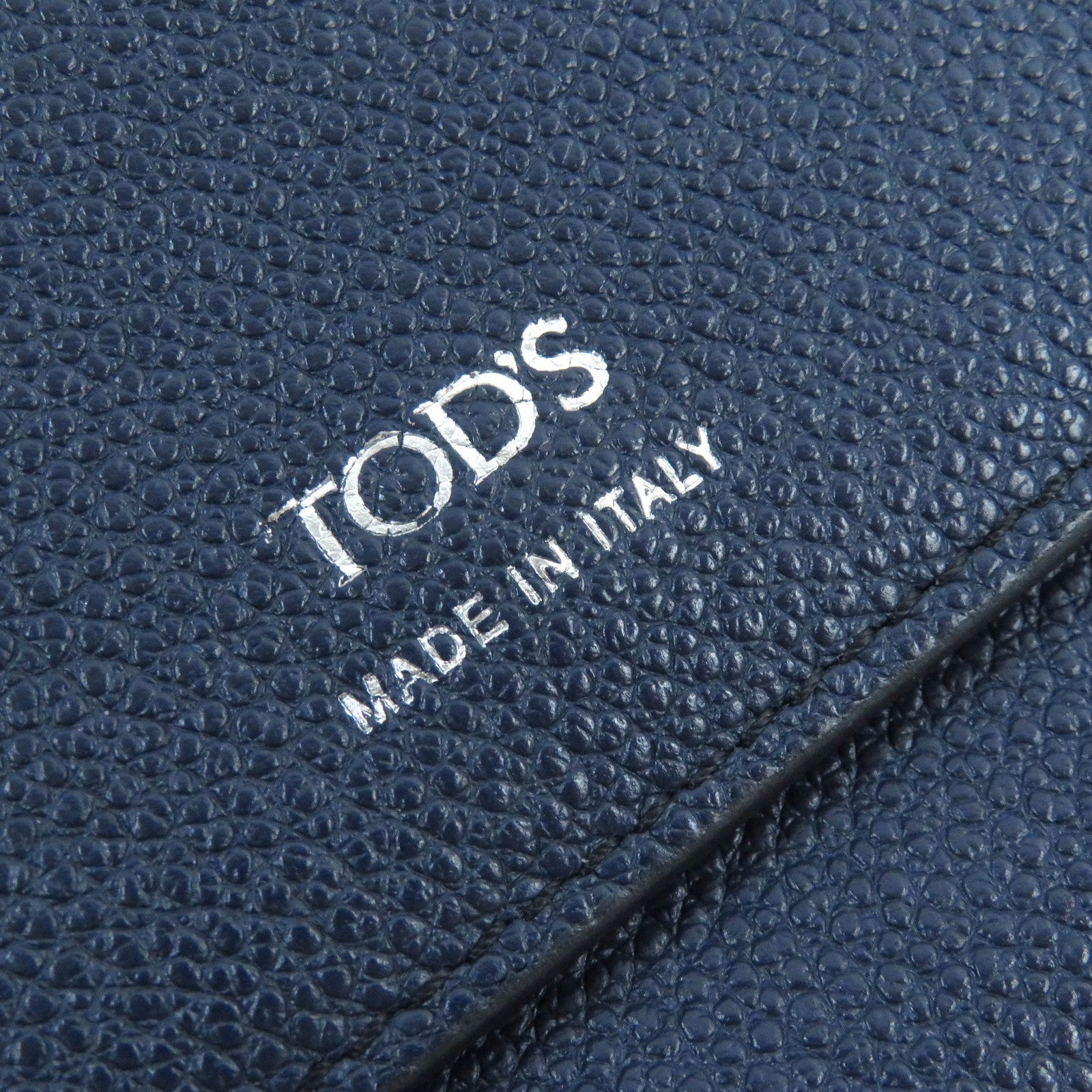 Tod's Logo Tri-fold Leather Long Wallet Navy