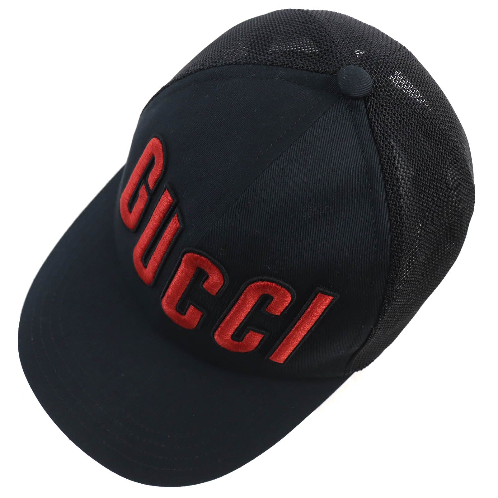 GUCCI Cotton Mesh Baseball Cap with Logo Embroidery