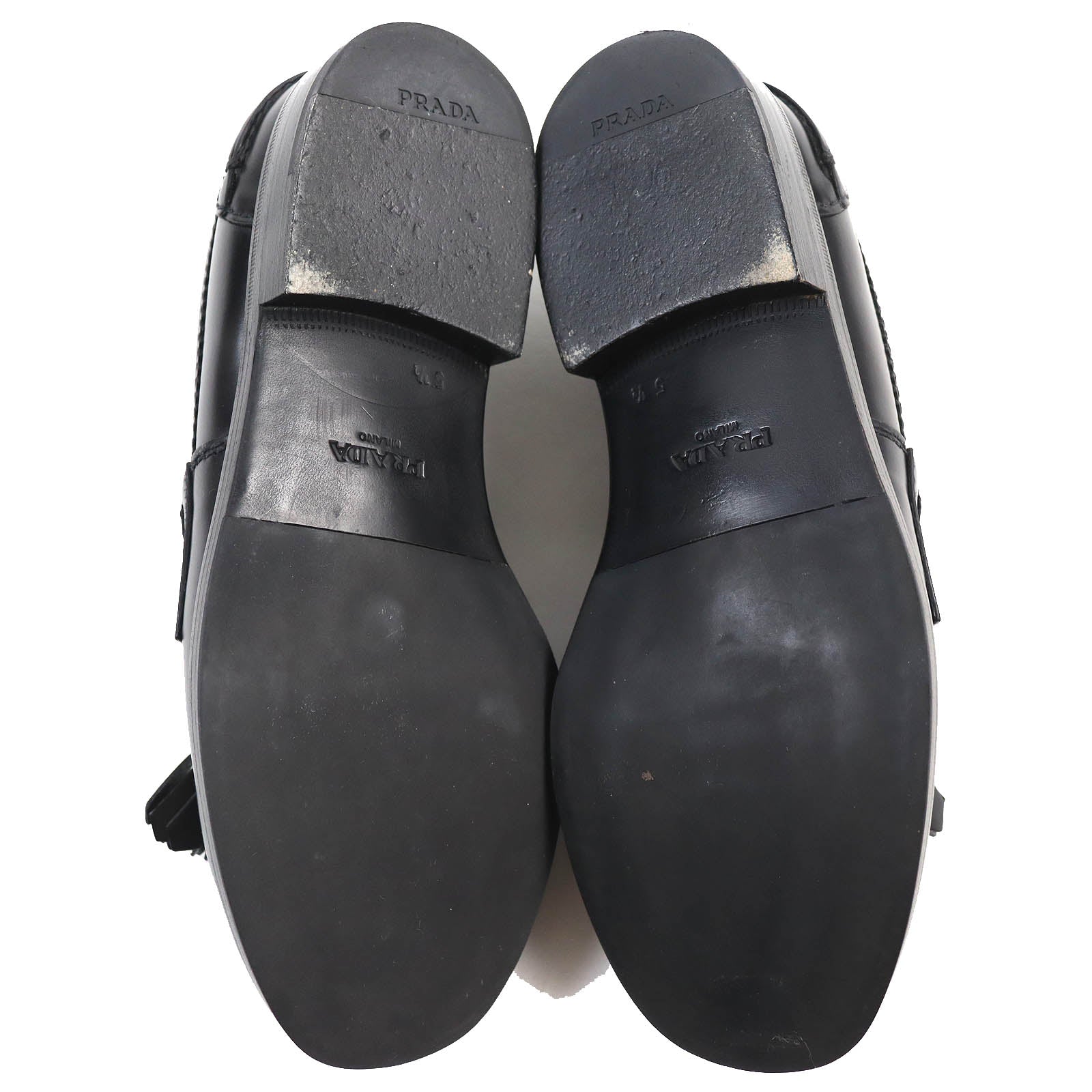 PRADA Tassel Loafers Black 5.5 Men